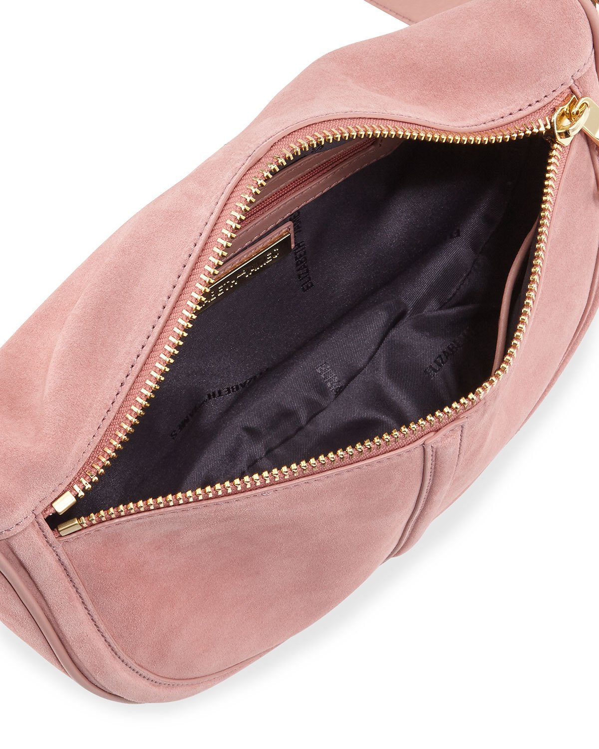 Scott Small Moon Suede Saddle Bag, Rose