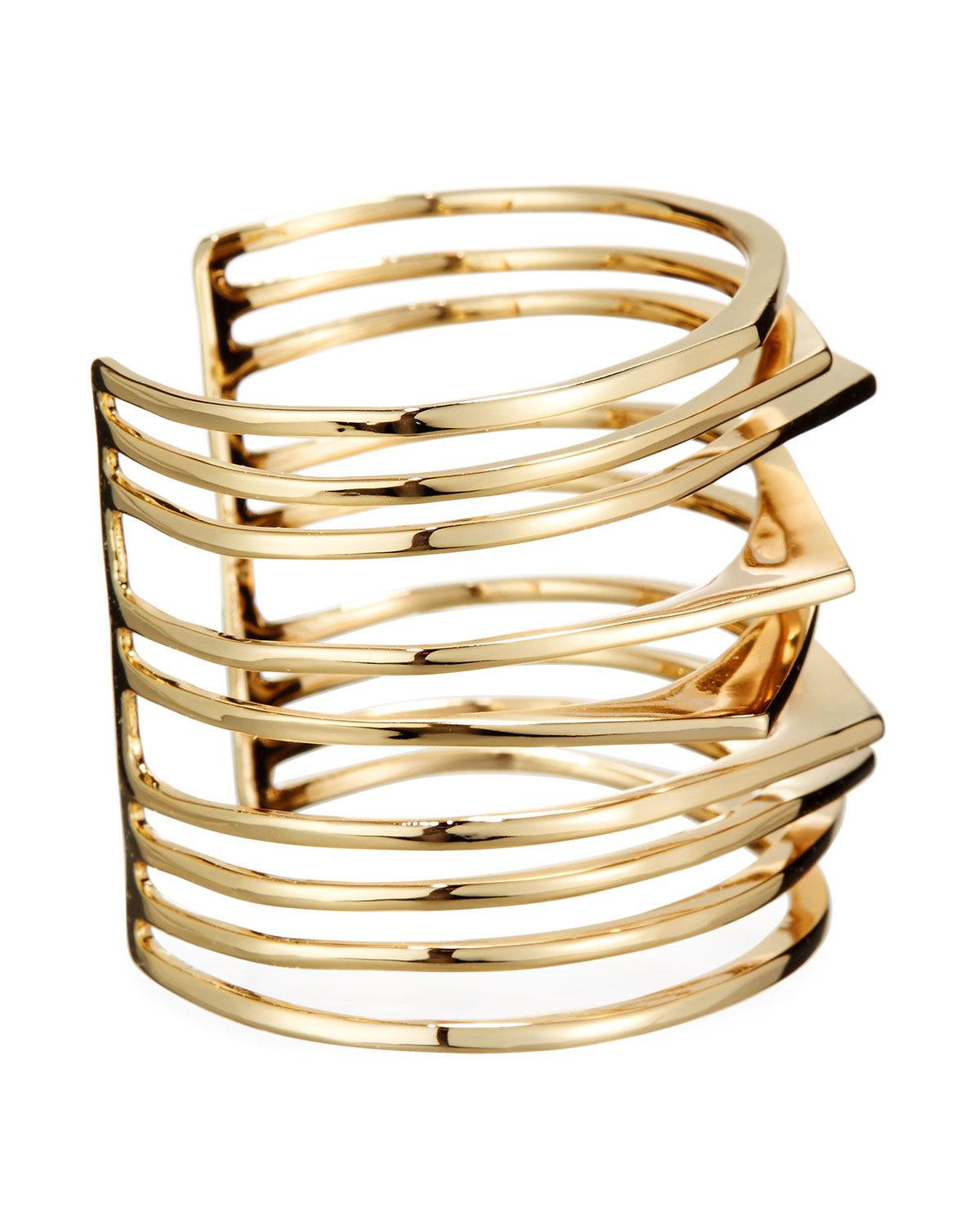 Futurist Golden Cuff Bracelet