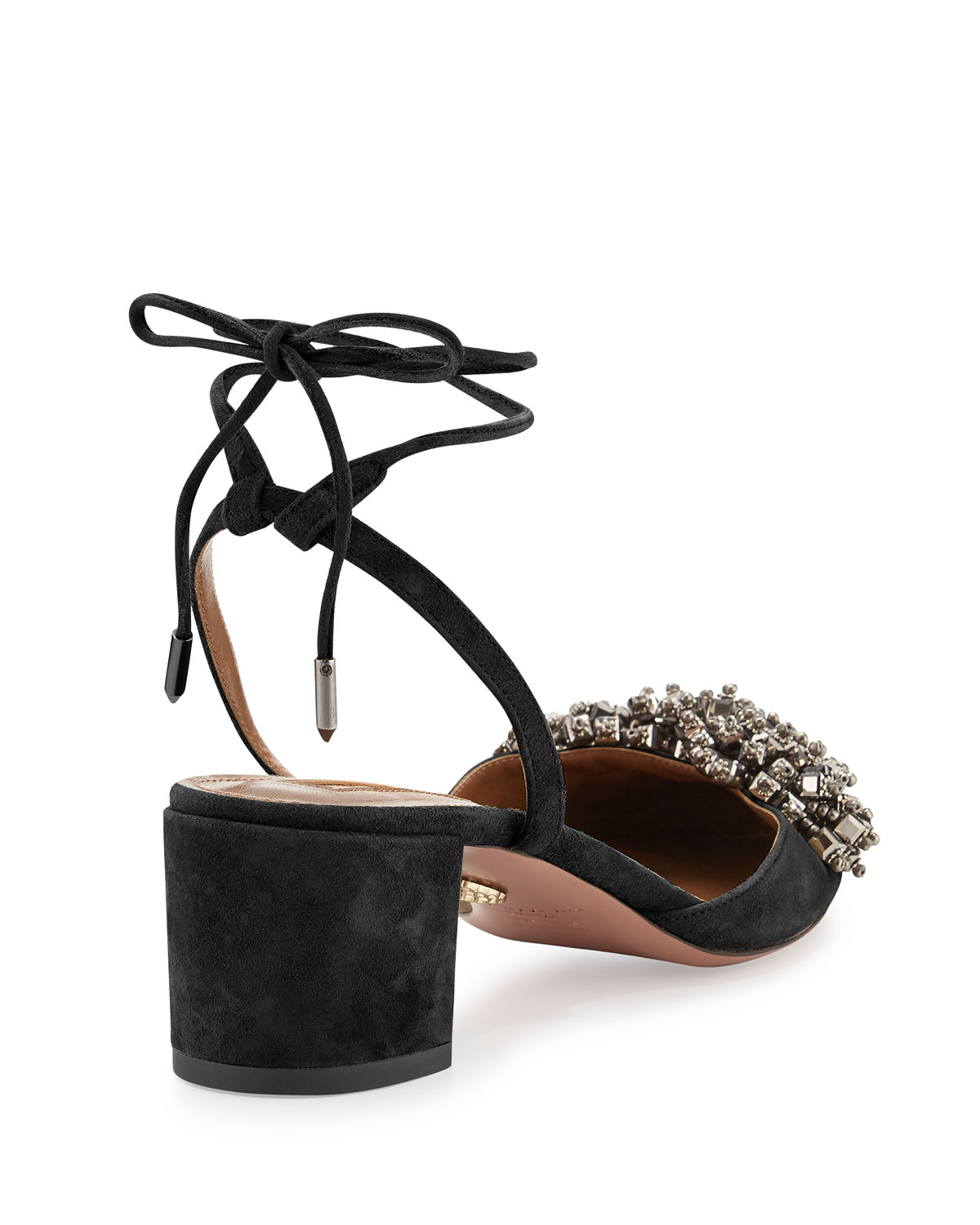 Monaco Beaded Suede 50mm Pump, Black