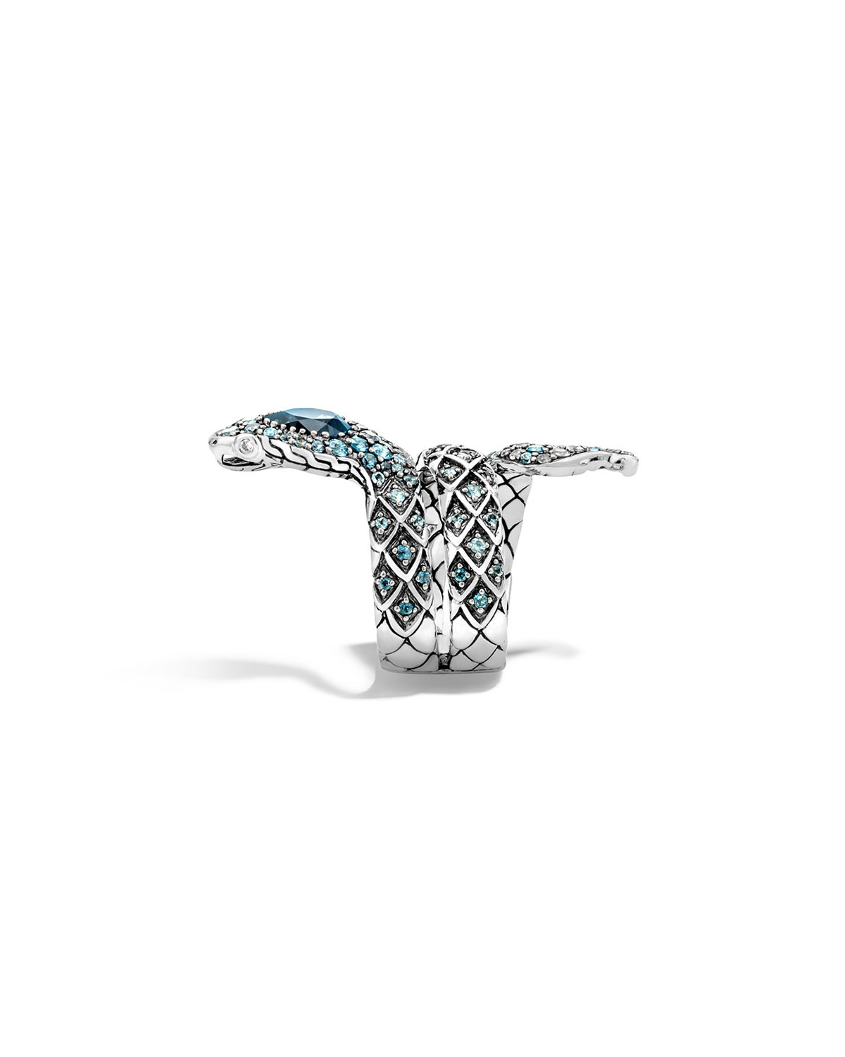 Cobra Lava Blue Topaz Double-Coil Ring