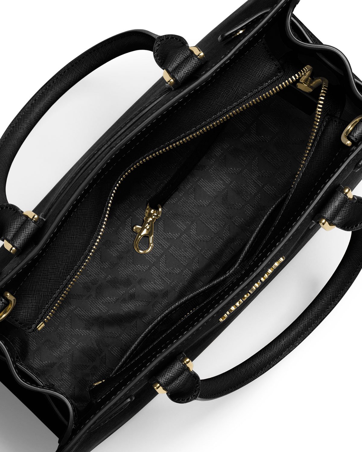 Dillon Saffiano Leather East-West Satchel Bag, Black