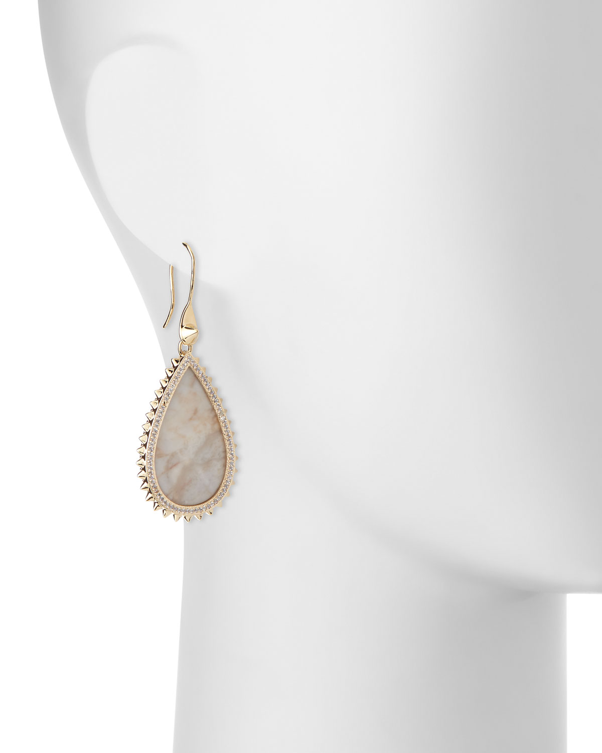 White Lace Agate Teardrop Earrings