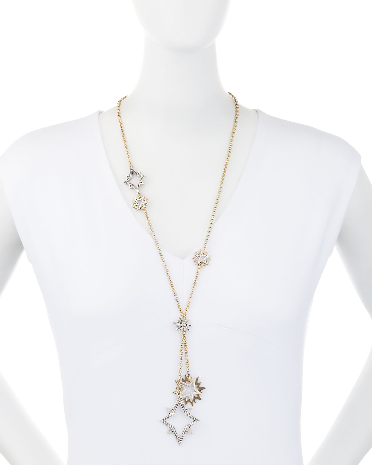 Nova Long Crystal Star Pendant Necklace