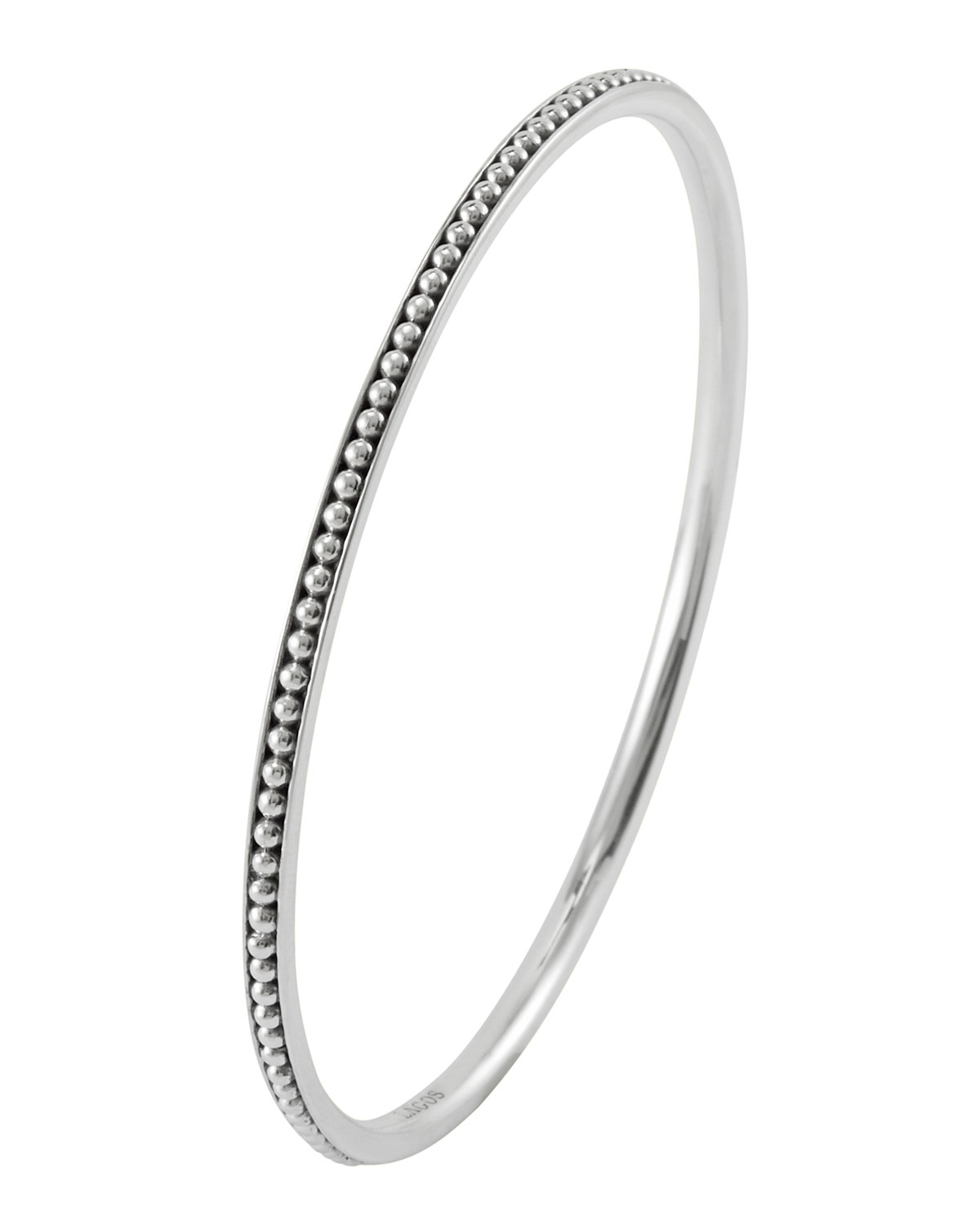 3mm Silver Caviar Bangle