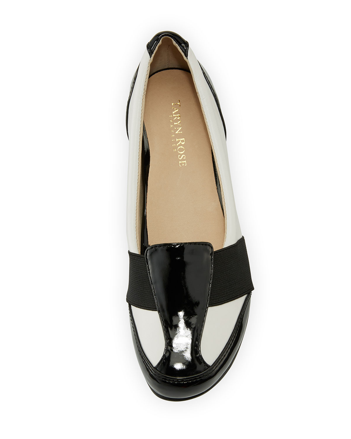 taurus leather slip-on sneaker, white/black