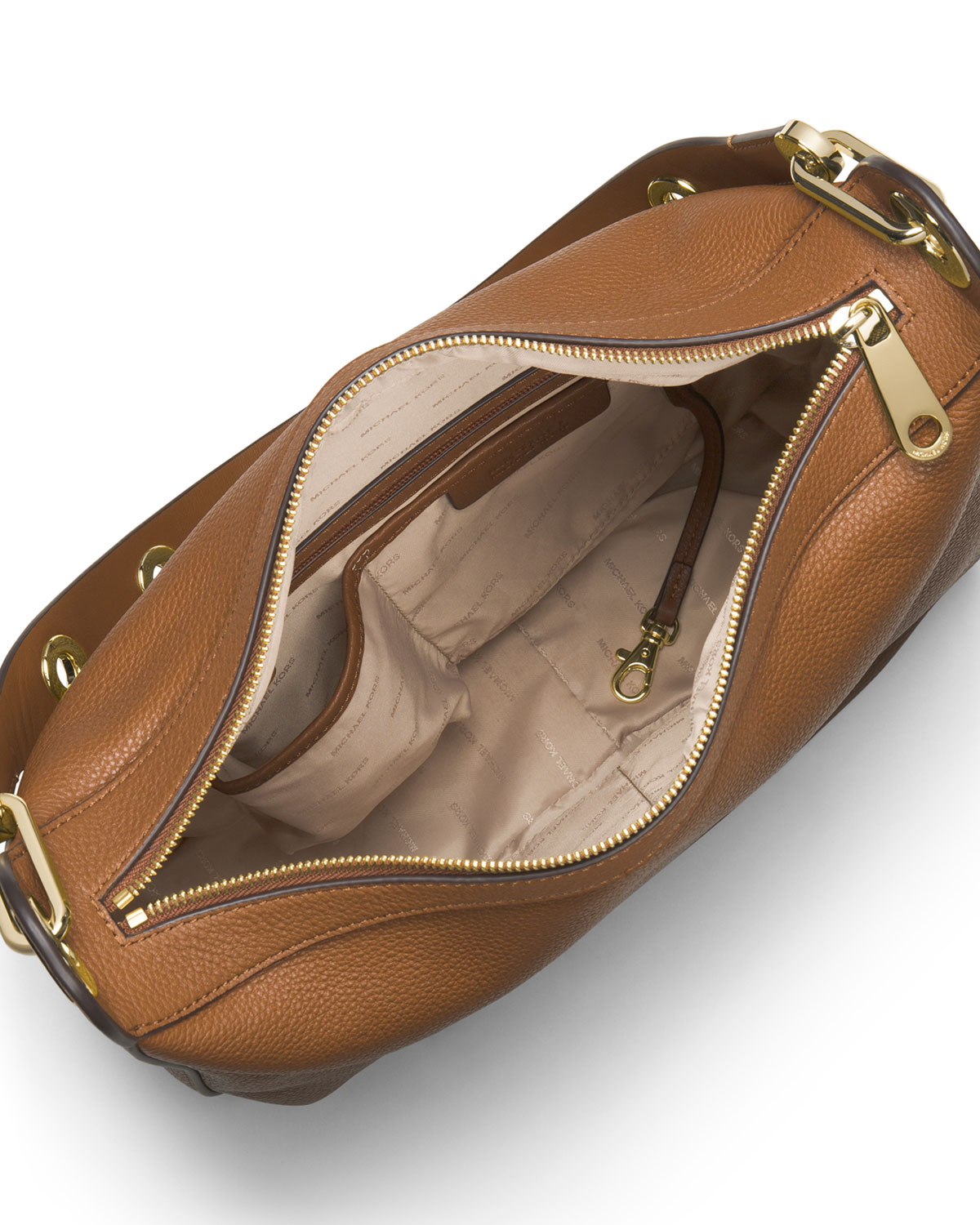Raven Large Leather Shoulder Bag, Luggage