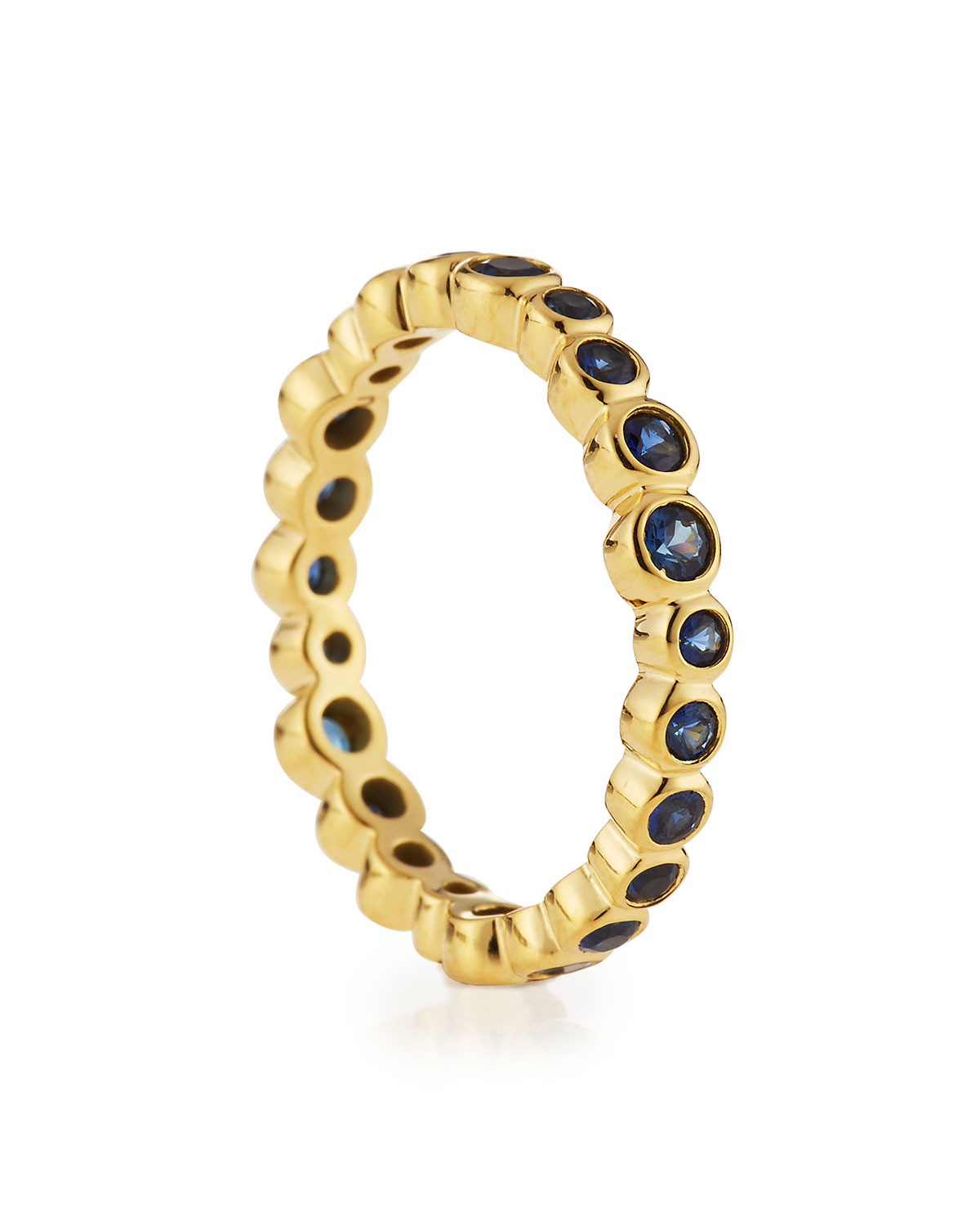 18k Glamazon Stardust Bezel-Set Sapphire Starlet Ring