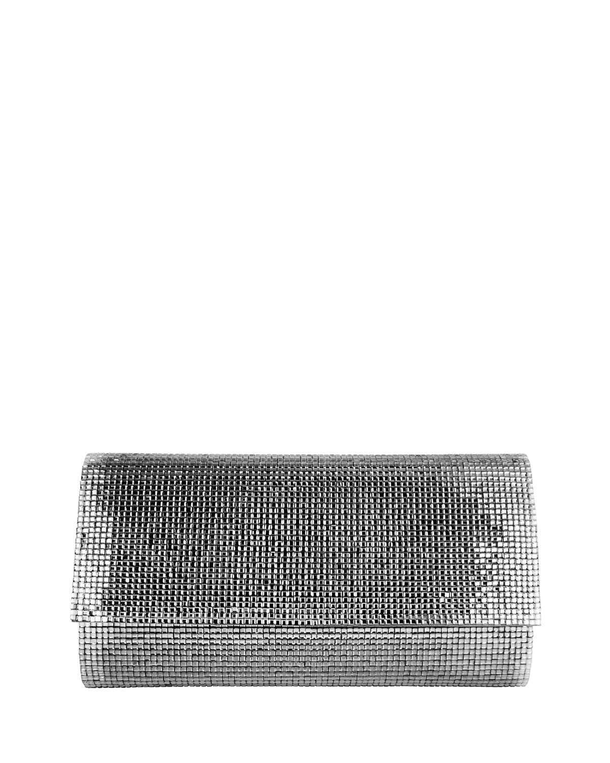 Manhattan Crystal Clutch Bag, Silver Chrome