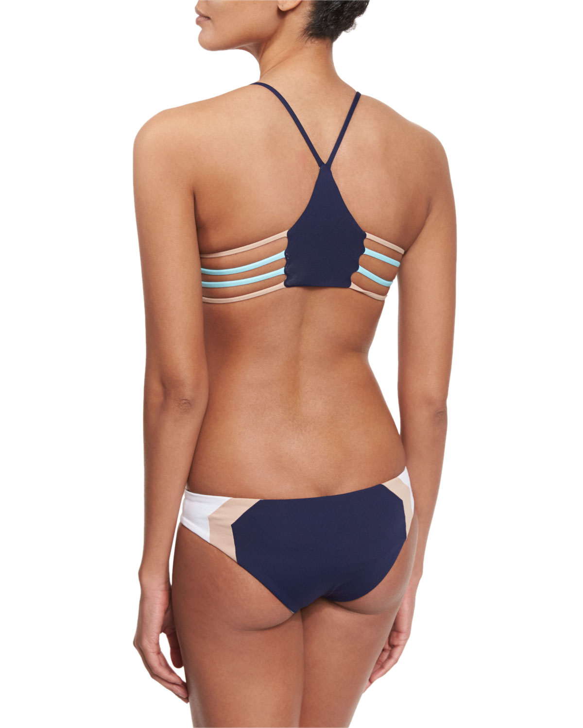 Wild One Reversible Colorblock Swim Top, Midnight Blue