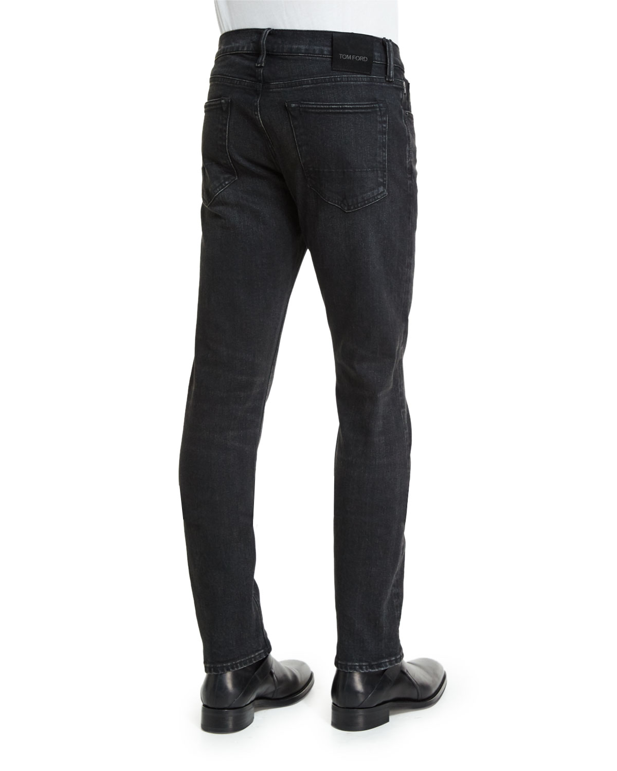 Slim-Fit Black Selvedge Denim Jeans, Black