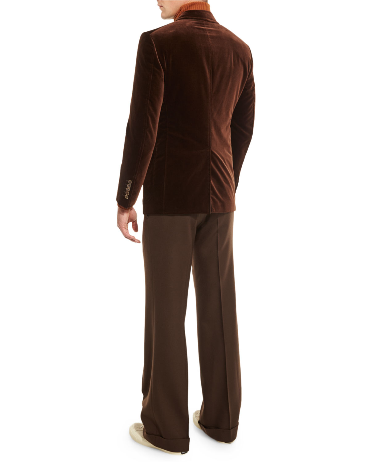 Ribbed Turtleneck Sweater, Brown