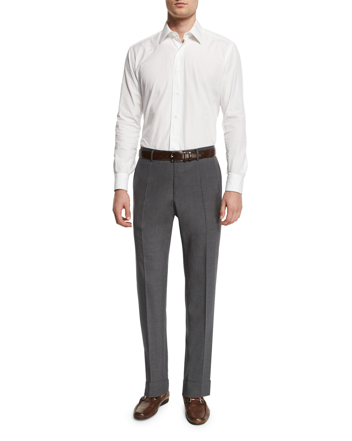 Benson Standard-Fit Lightweight Trousers, Gray