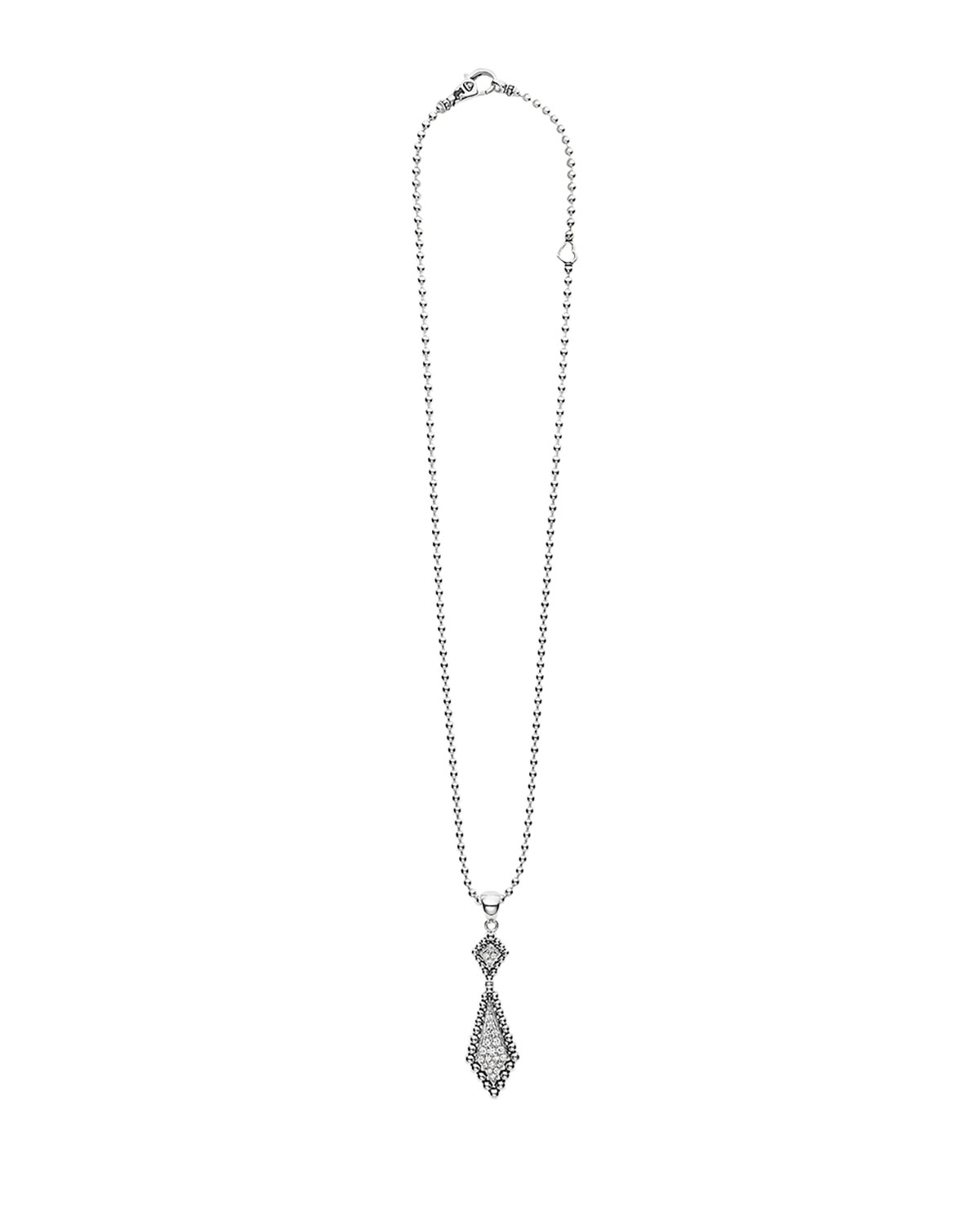 Sterling Silver Caviar Spark Pendant Necklace