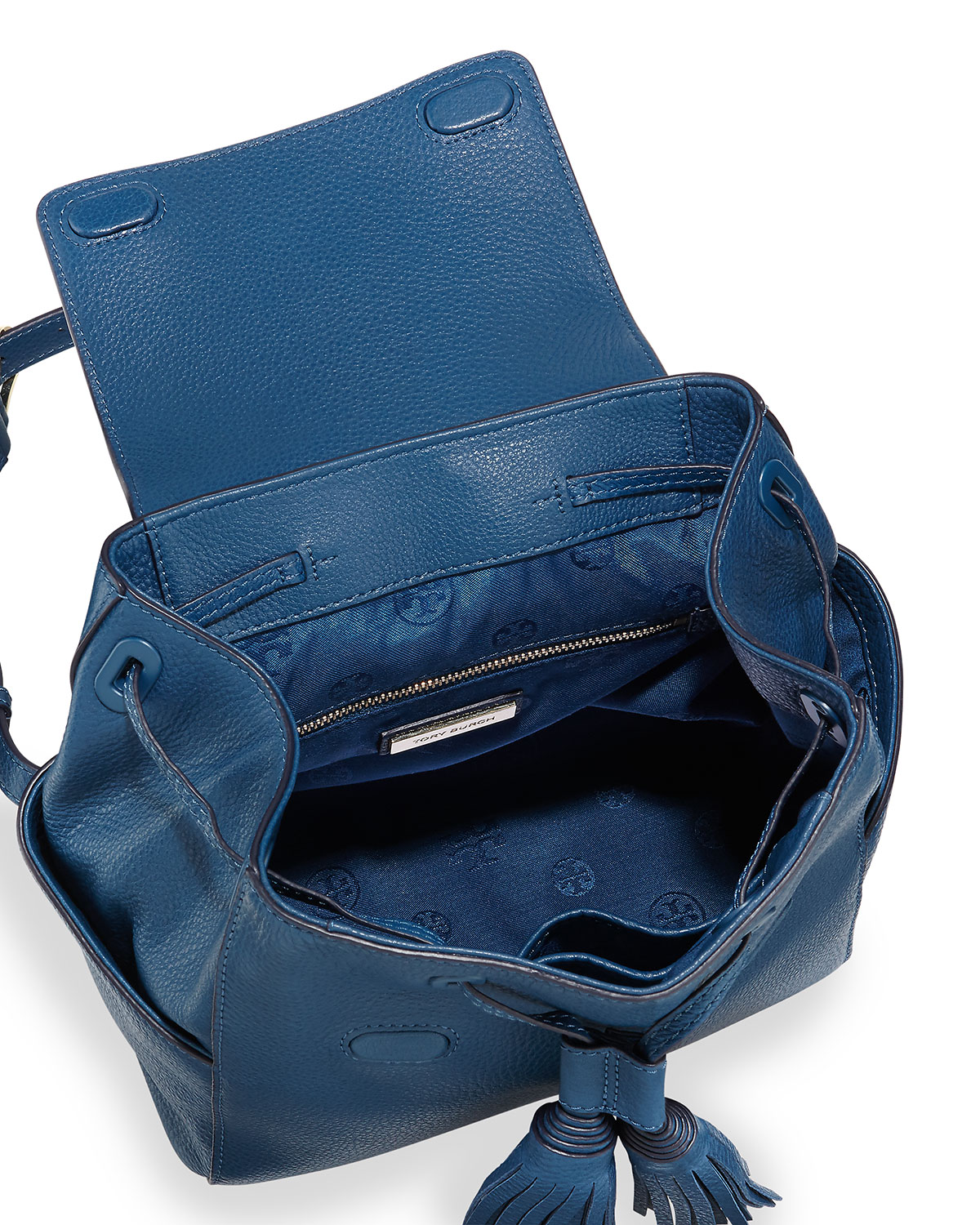 Thea Mini Leather Backpack, Navy