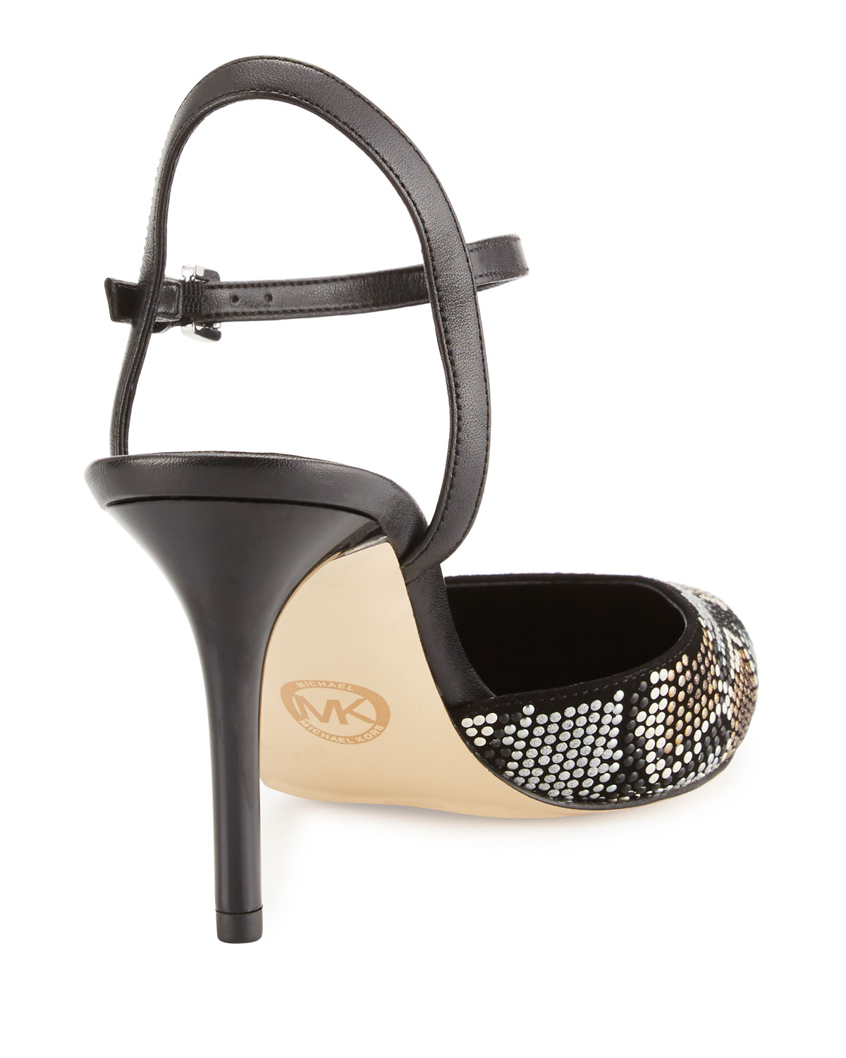 Ciara Beaded Pointed-Toe Pump, Gray/Multi