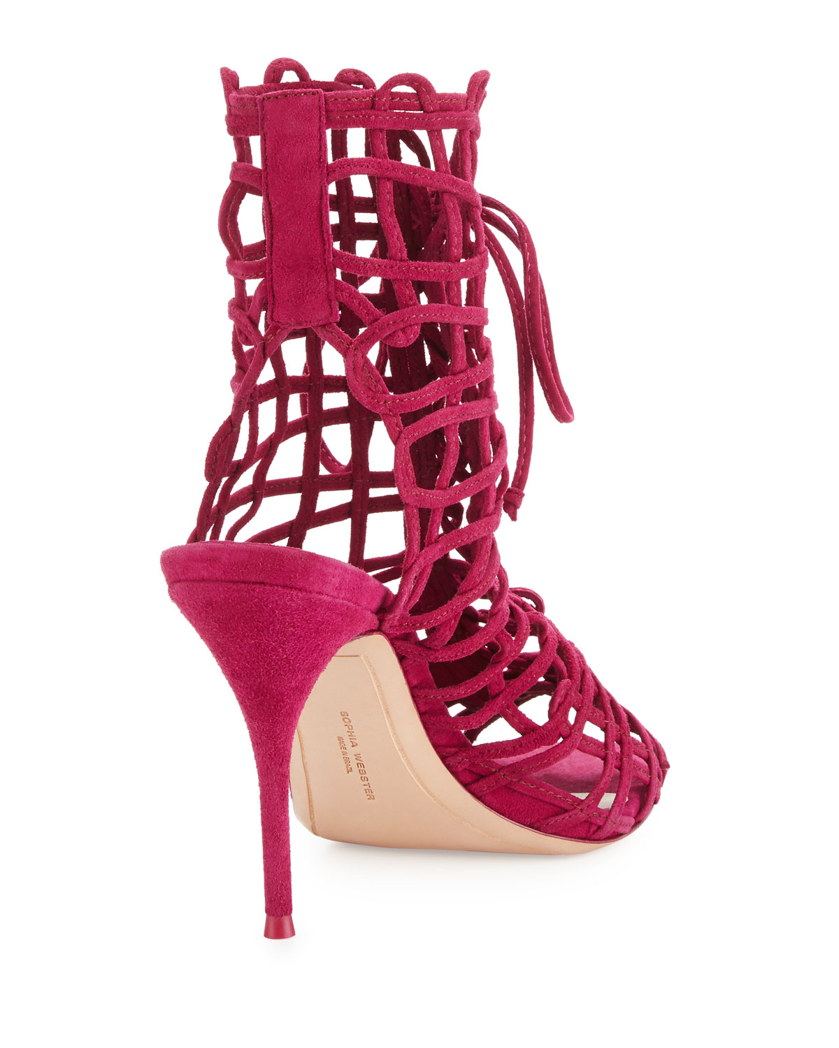 Delphine Suede Lace-Up Bootie, Winter Cherry