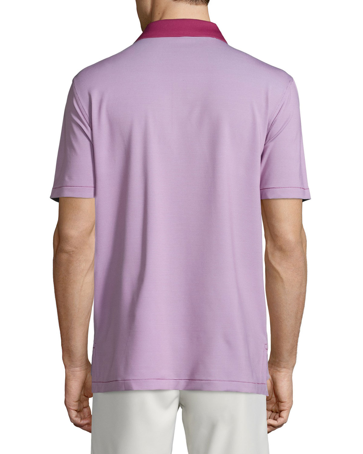 Jubilee Striped Short-Sleeve Stretch Jersey Polo Shirt, Wine