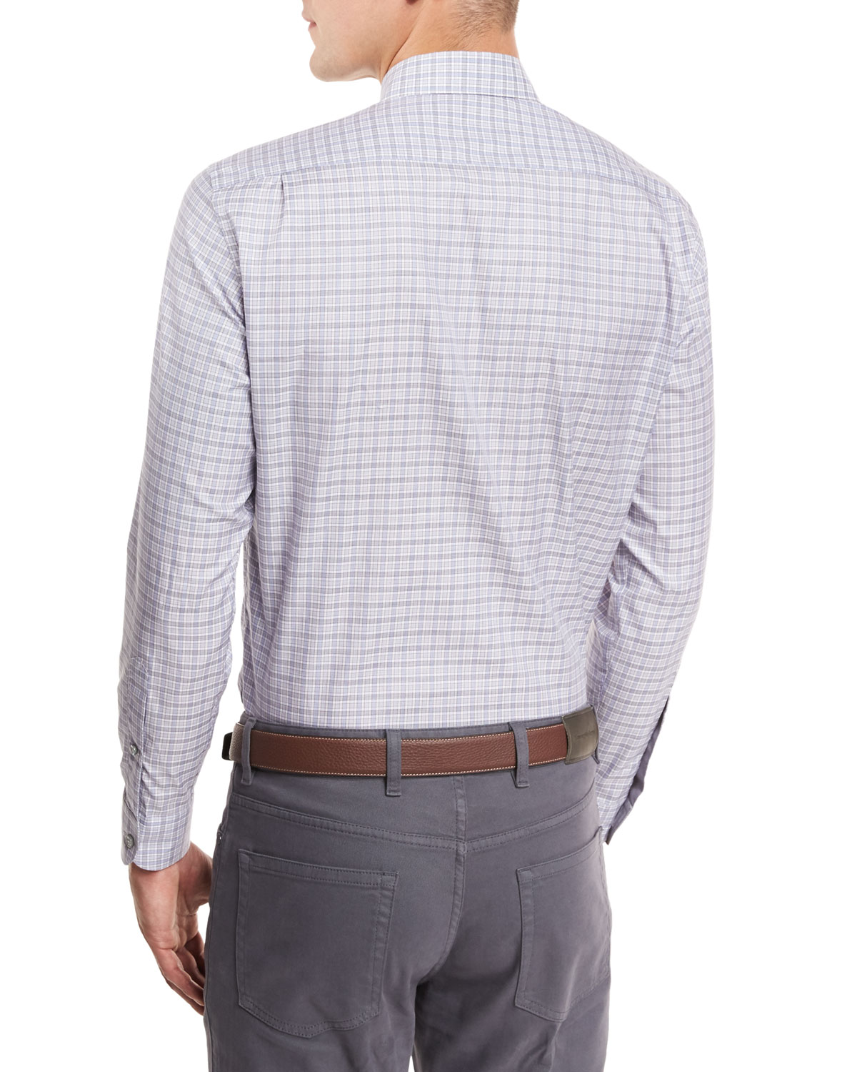 Check Woven Sport Shirt, Light Purple Check