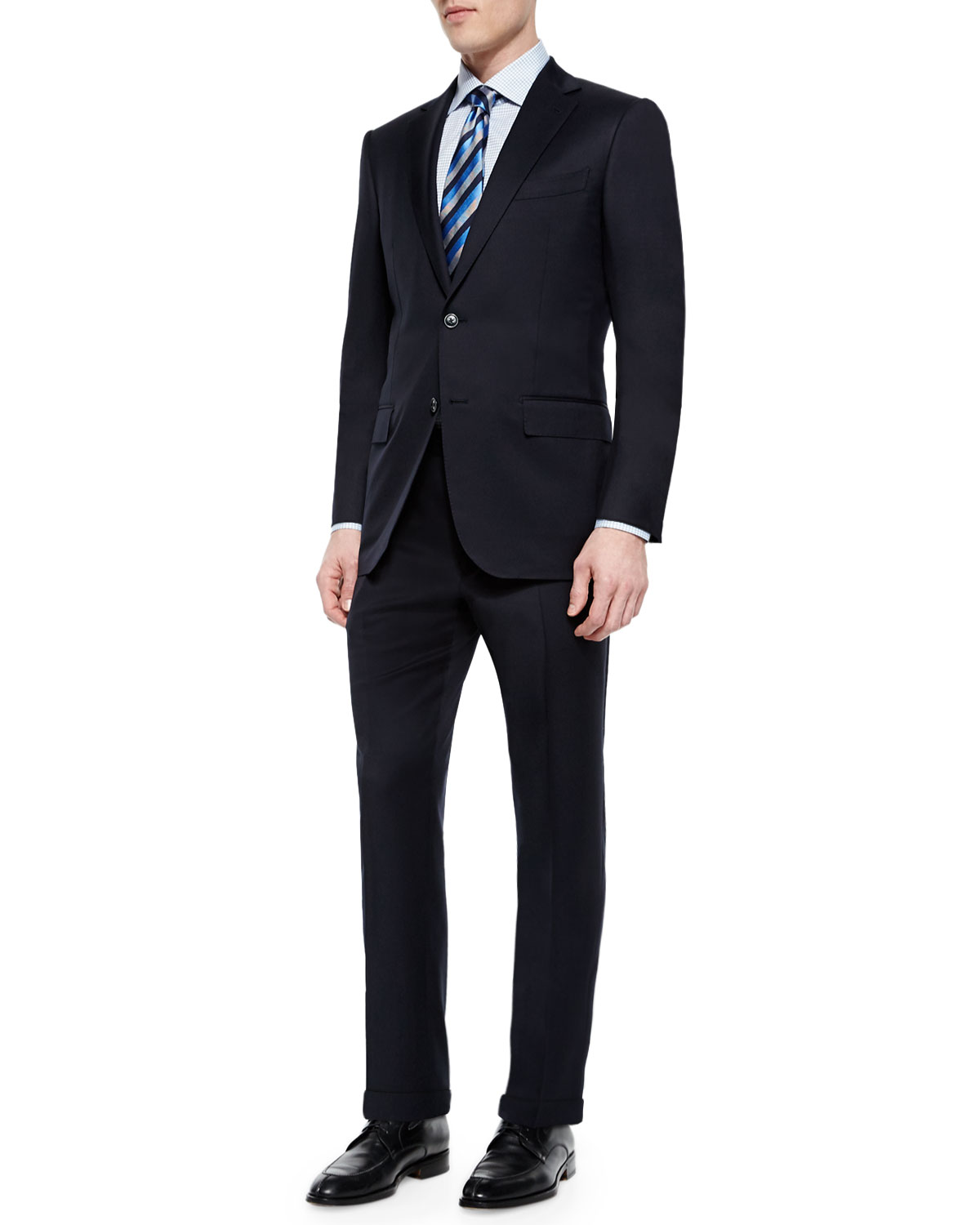 Solid Two-Piece Suit, Navy