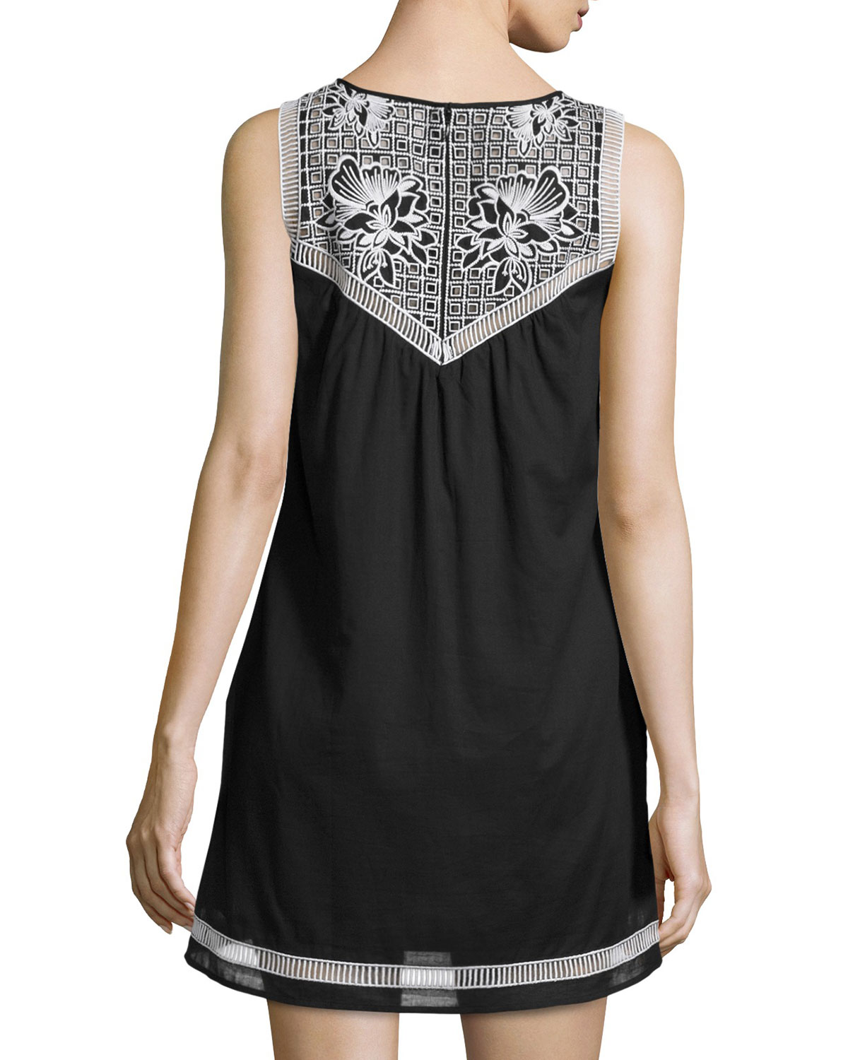 Hopewell Embroidered Dress, Black/Ivory