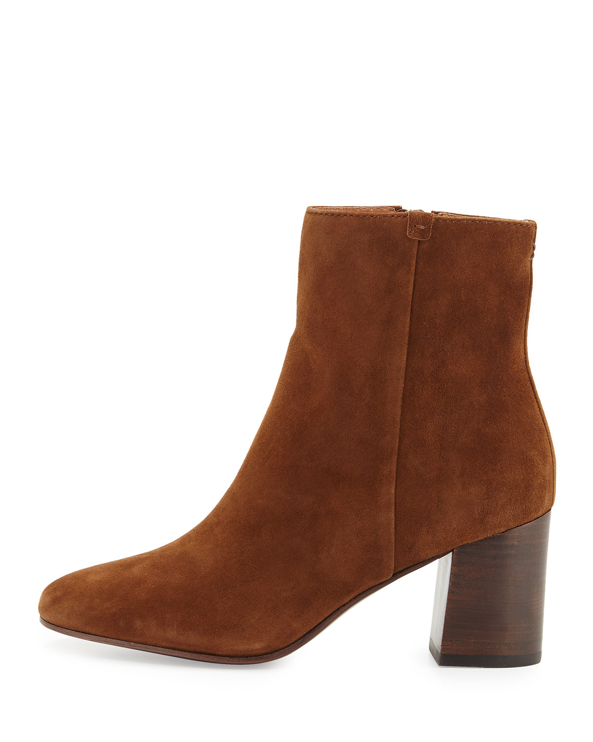 Jodi Suede Block-Heel Bootie, Wood