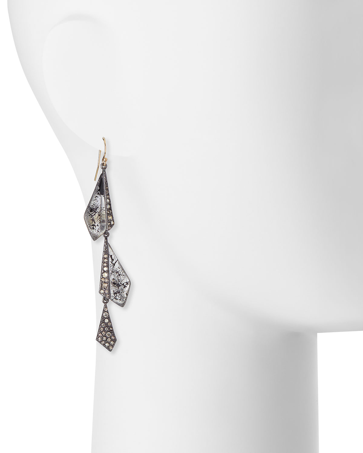 Crystal Dangling Origami Earrings