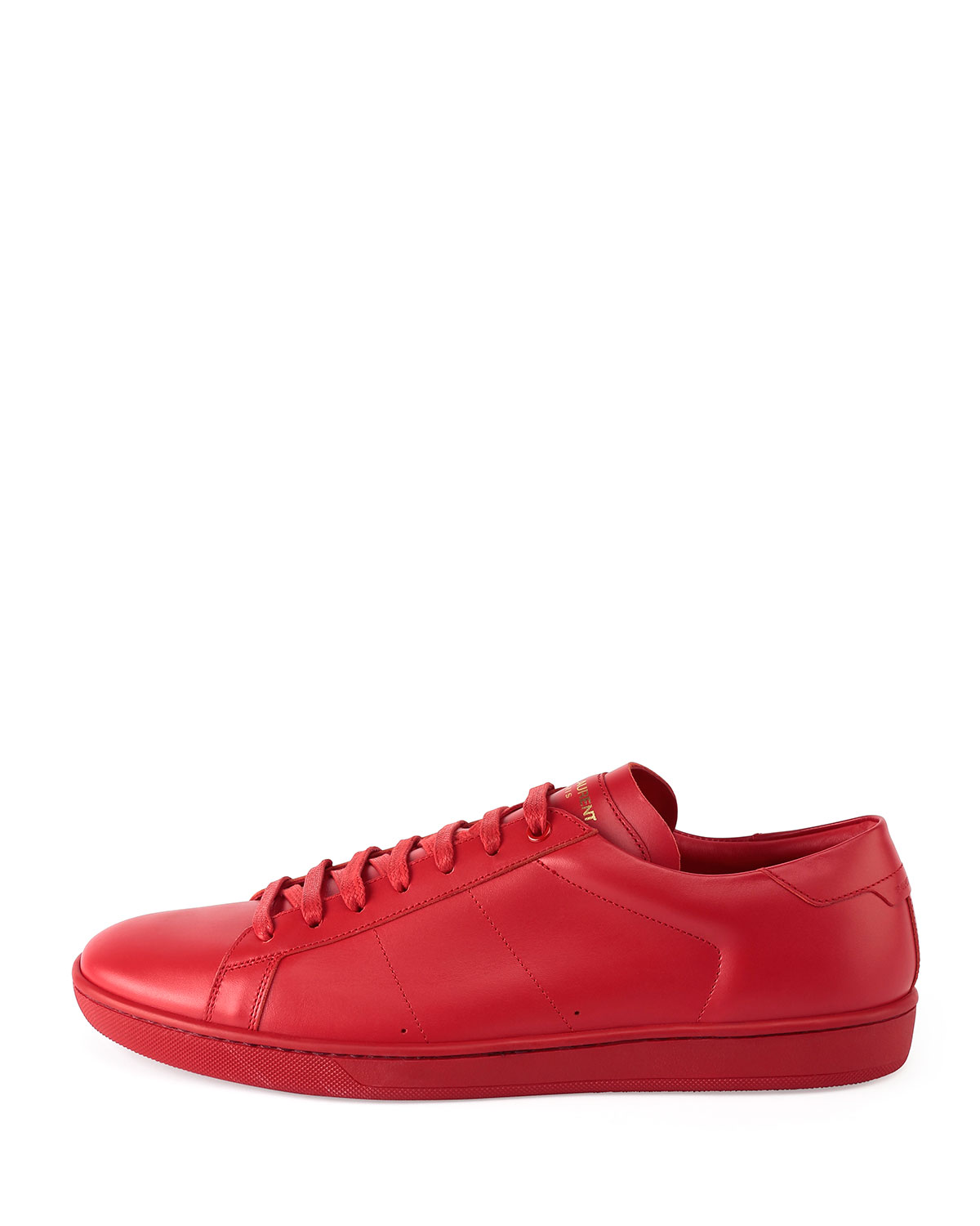 Leather Low-Top Sneaker, Red