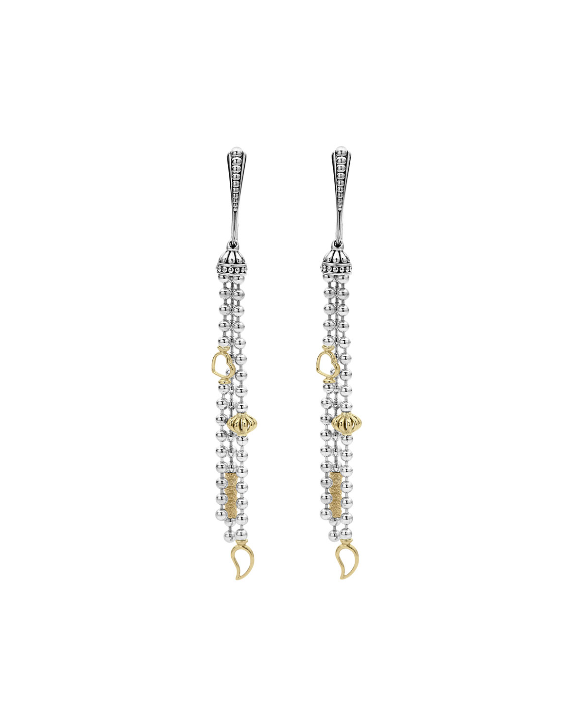 Icon Caviar Sterling Silver & 18K Tassel Earrings