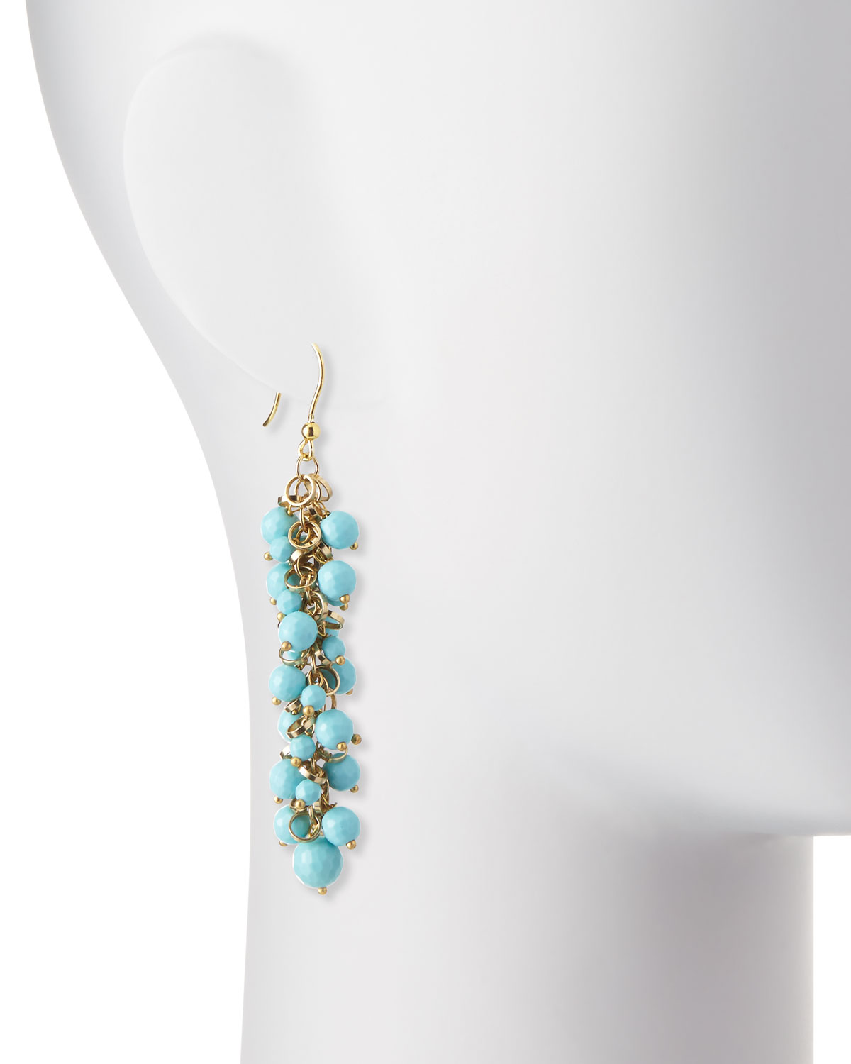 Grappolo Beaded Dangle Drop Earrings, Turquoise