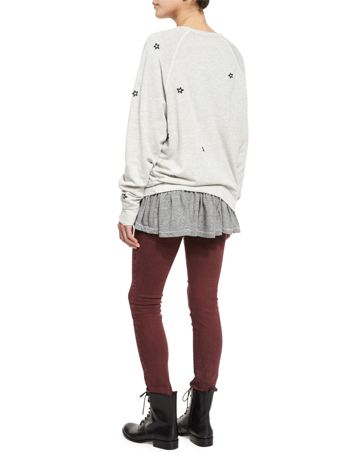 The Embroidered Star Sweatshirt, Heather Gray
