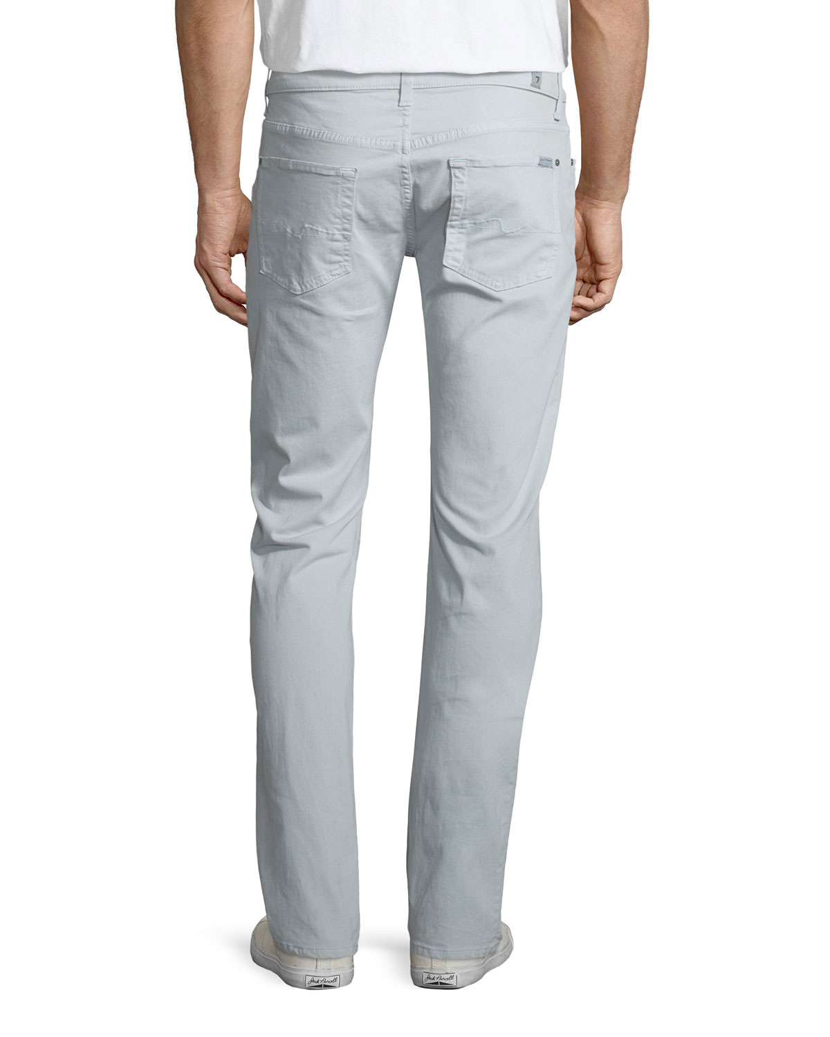 Luxe Performance: Straight-Leg Sateen Jeans, Moonbeam