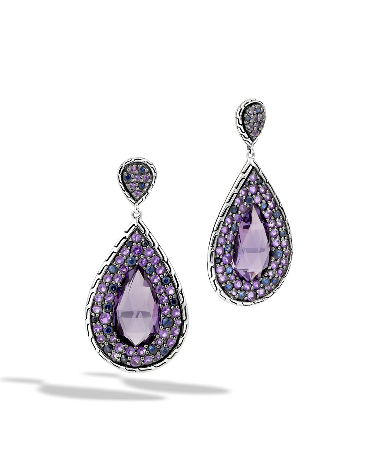 Batu Classic Chain Amethyst Drop Earrings