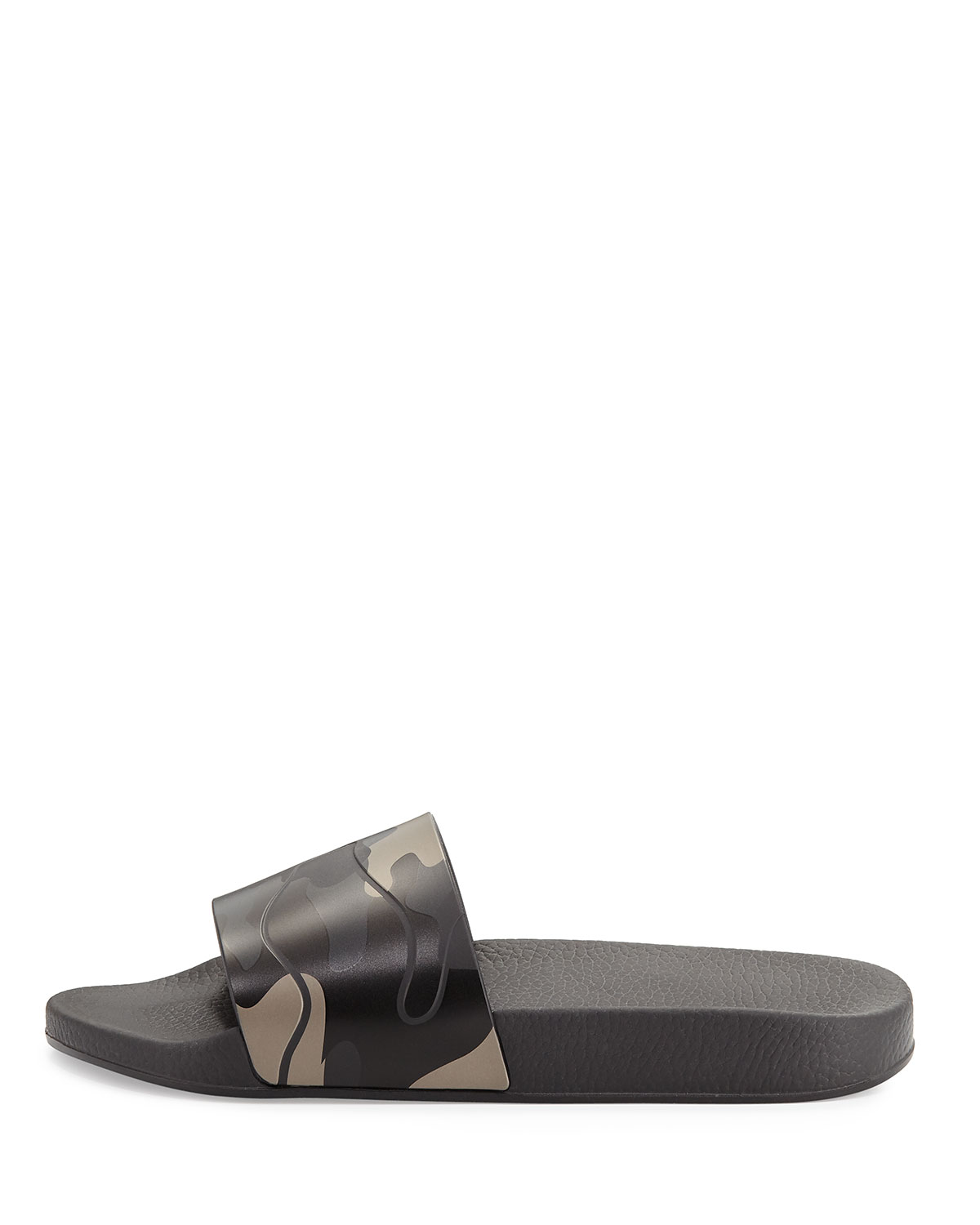 Men's Camo Rubber Slide Sandal, Black