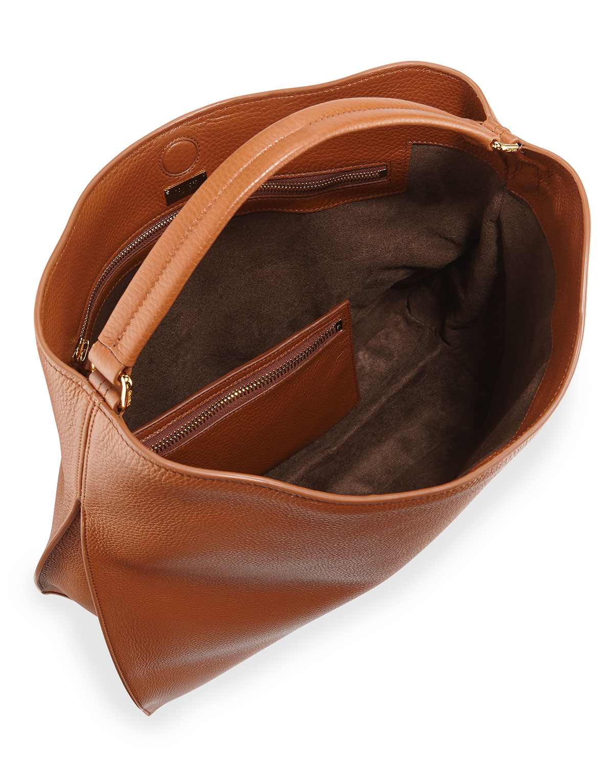 Alix Large Leather Hobo Bag, Tan