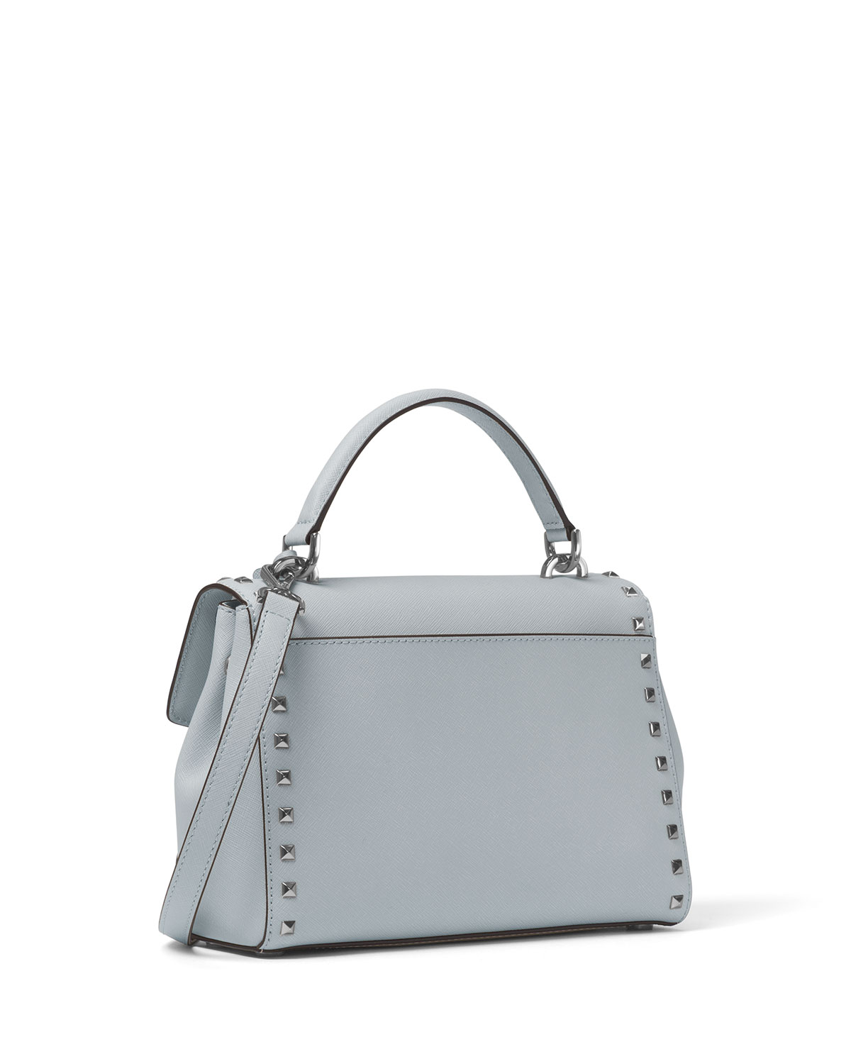Ava Stud Small Satchel Bag, Dusty Blue