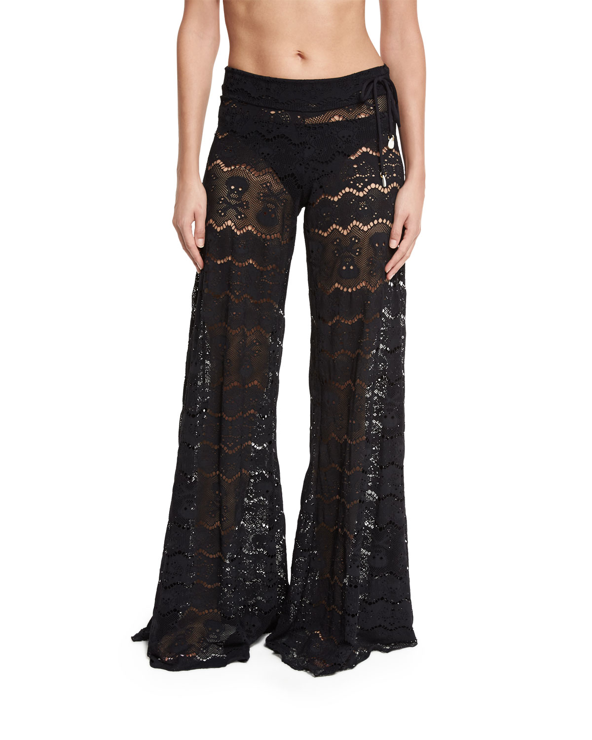 Wide-Leg Lace Coverup Pants