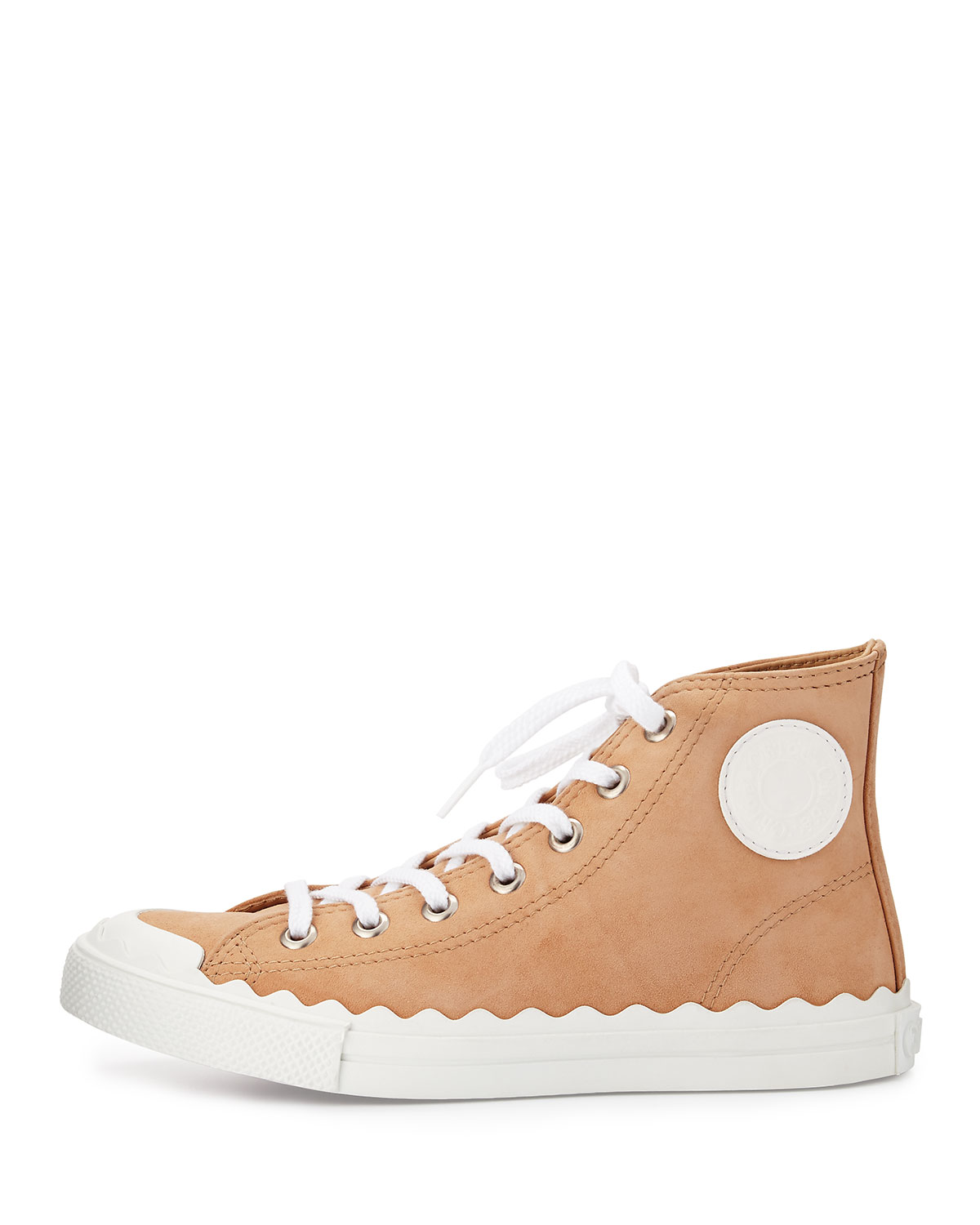 Scalloped Suede High-Top Sneaker, Reef Shell