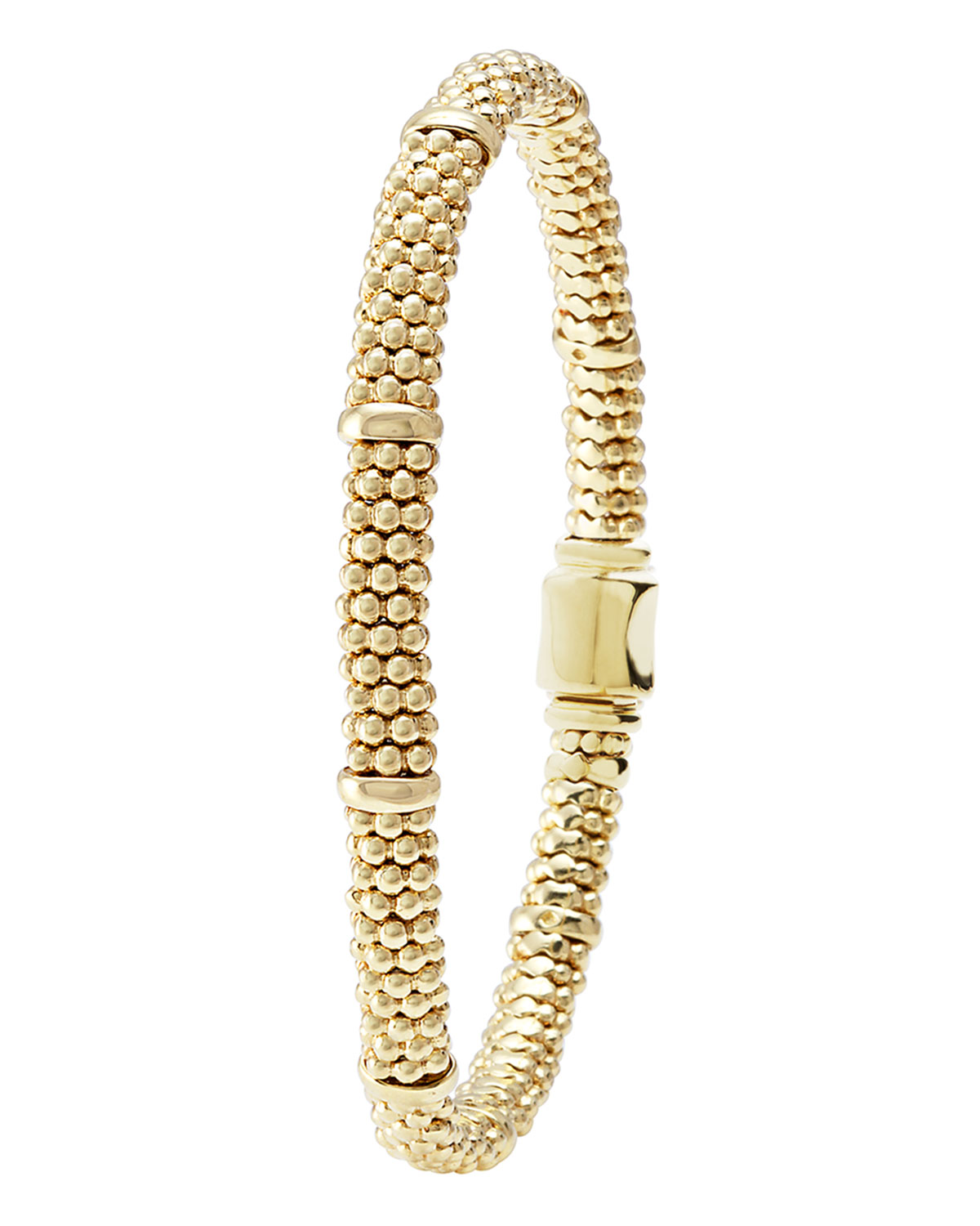 18k Gold Caviar Rope Bracelet, 6mm