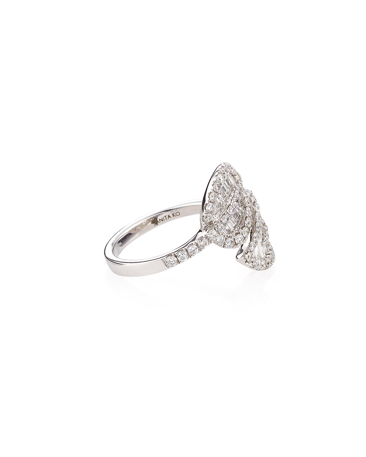 Leaf 18k White Gold & Diamond Wrap Ring 