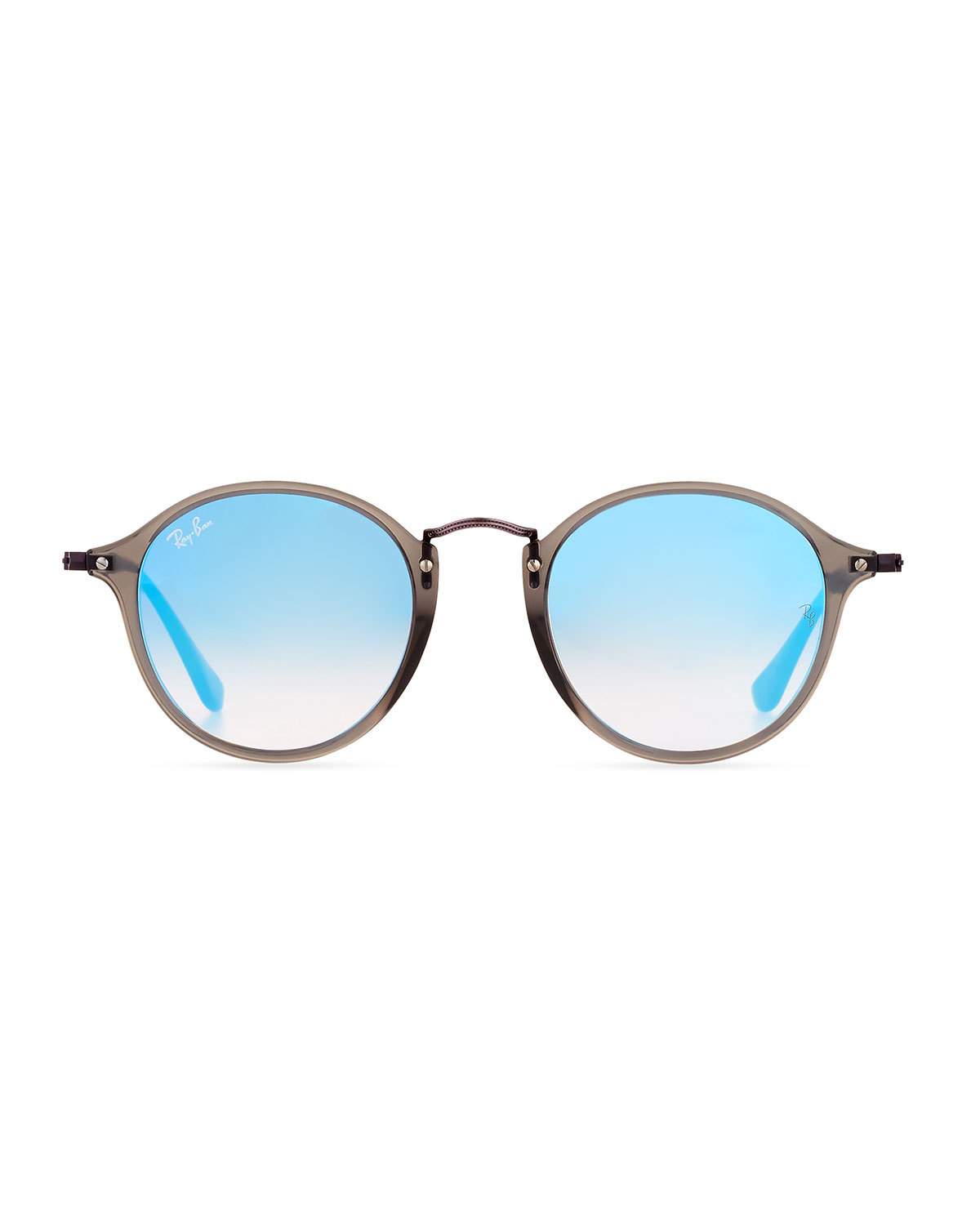 Gradient Iridescent Round Flash Sunglasses