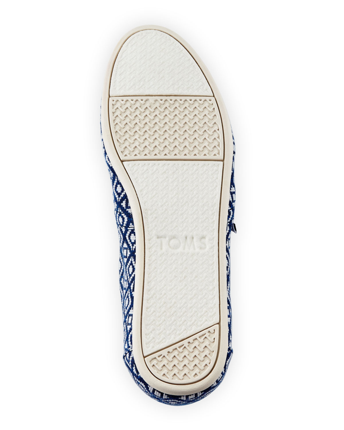 Alpargata Diamond-Print Slip-On Flat, Dark Blue  