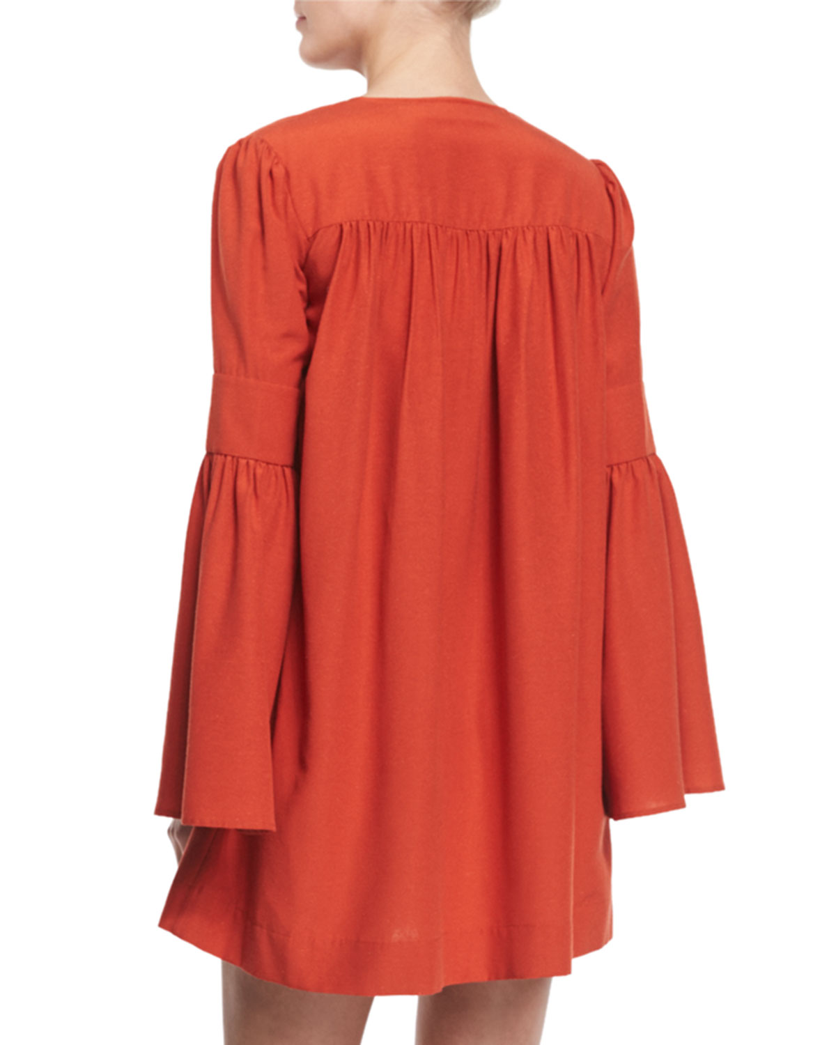 Helen Bell-Sleeve Mini Dress, Spice