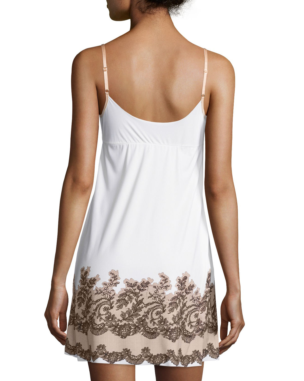 Antique-Lace-Print Microfiber Chemise