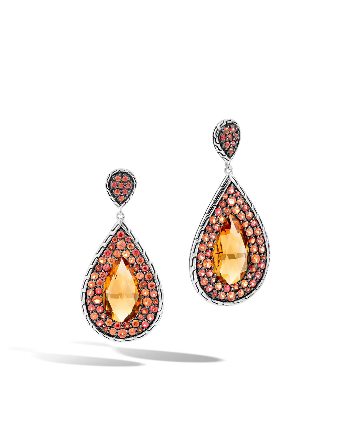 Batu Classic Chain Citrine Drop Earrings