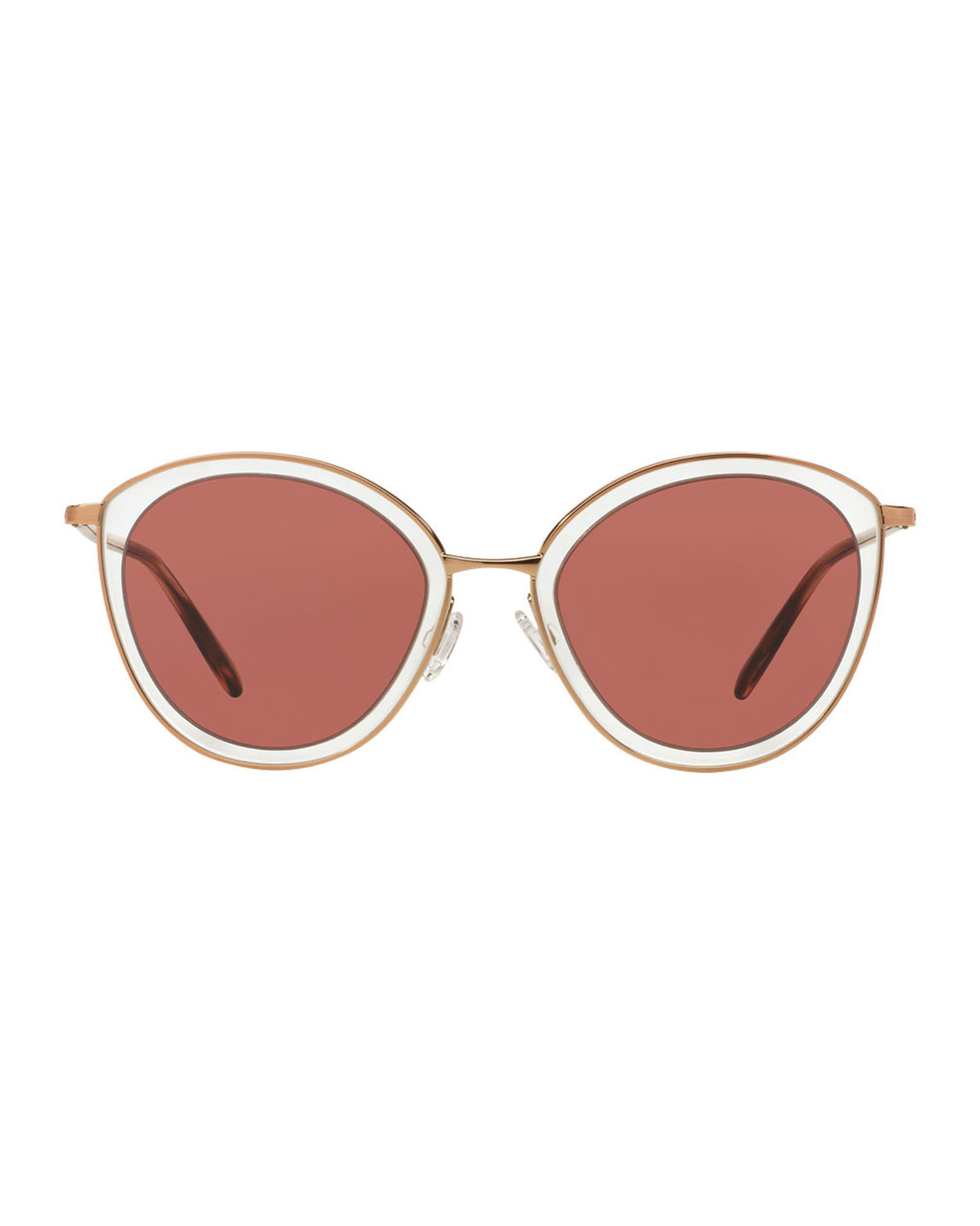 Gwynne Monochromatic Cat-Eye Sunglasses, Rose Gold