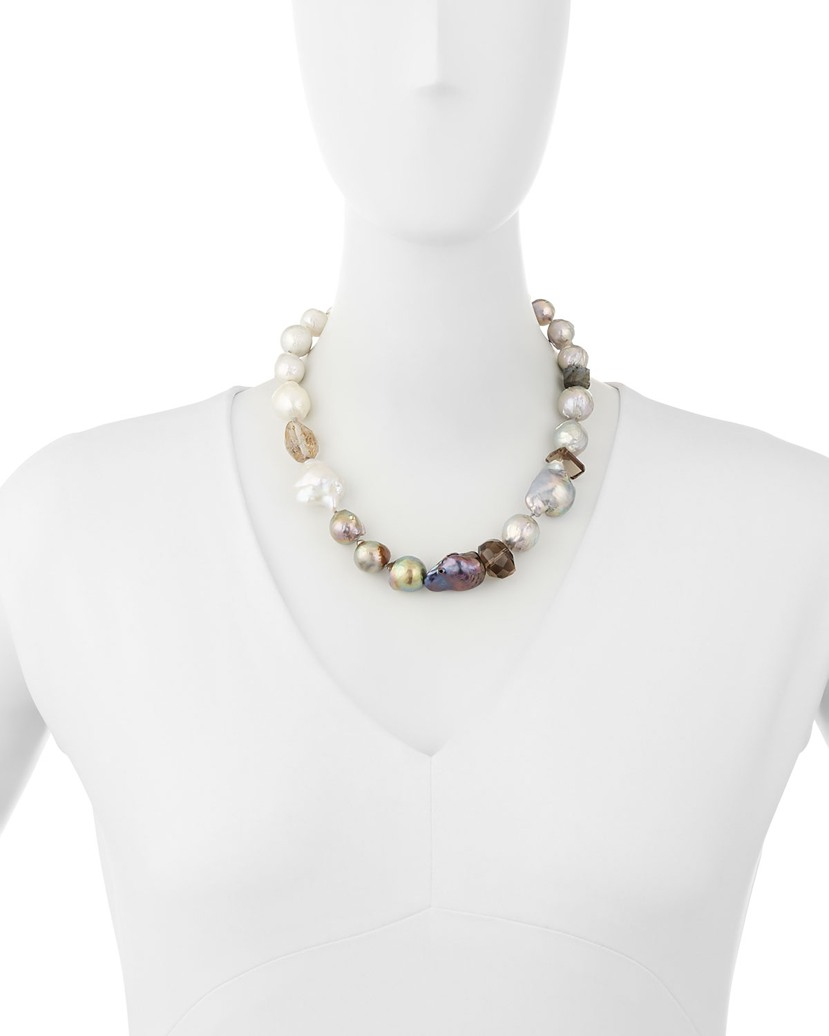 Baroque Pearl & Smoky Quartz Necklace