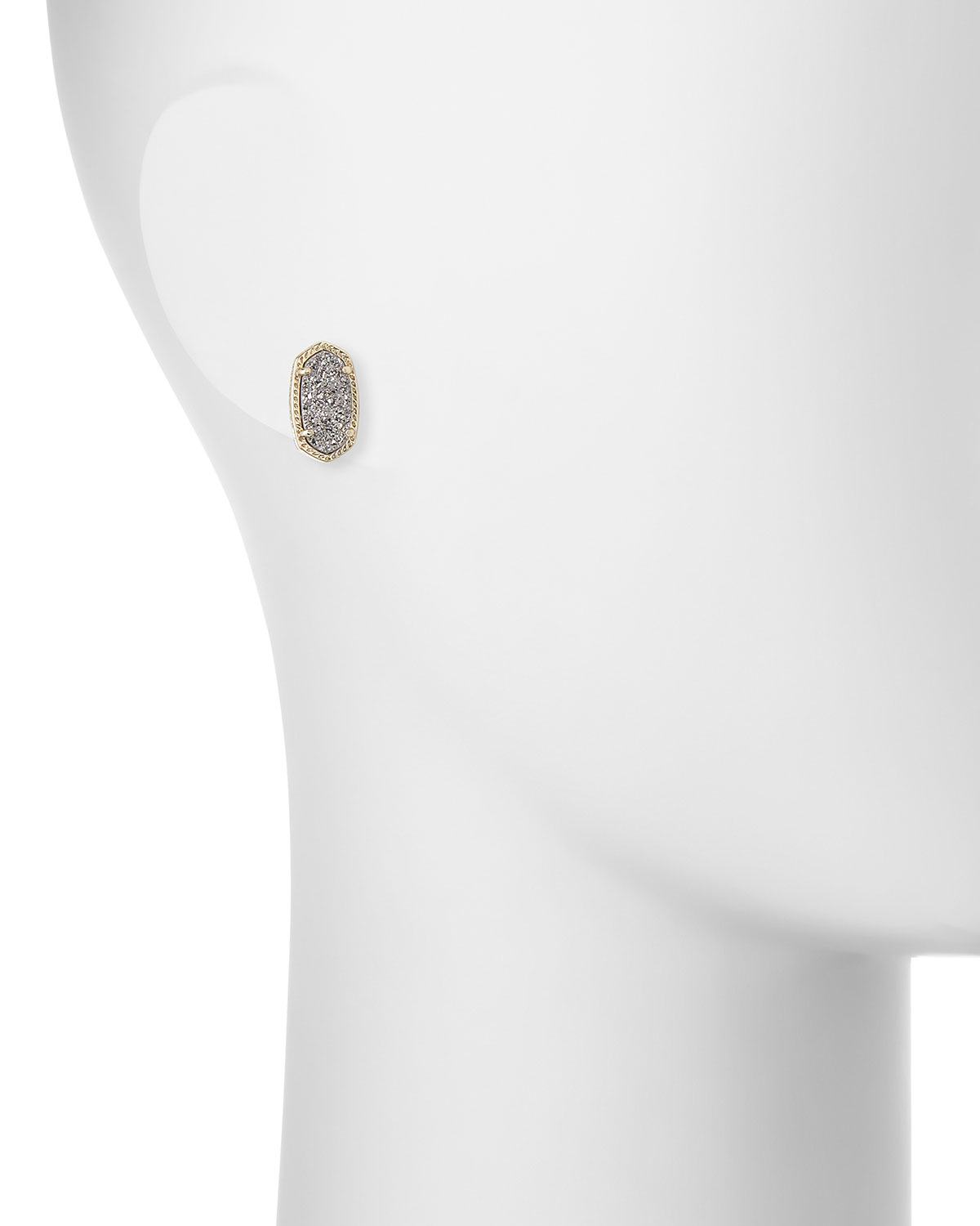 Ellie Platinum Druzy Stud Earrings