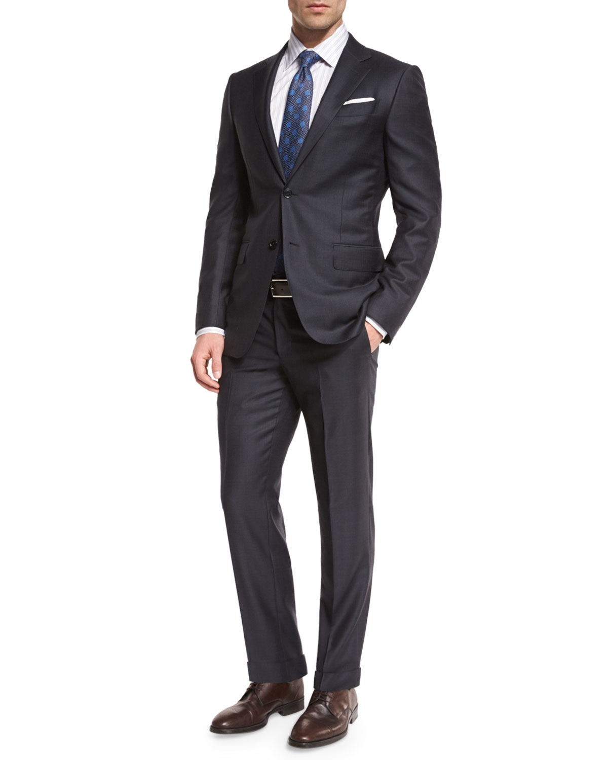 Graffiato Trofeo Wool Two-Piece Suit, Charcoal