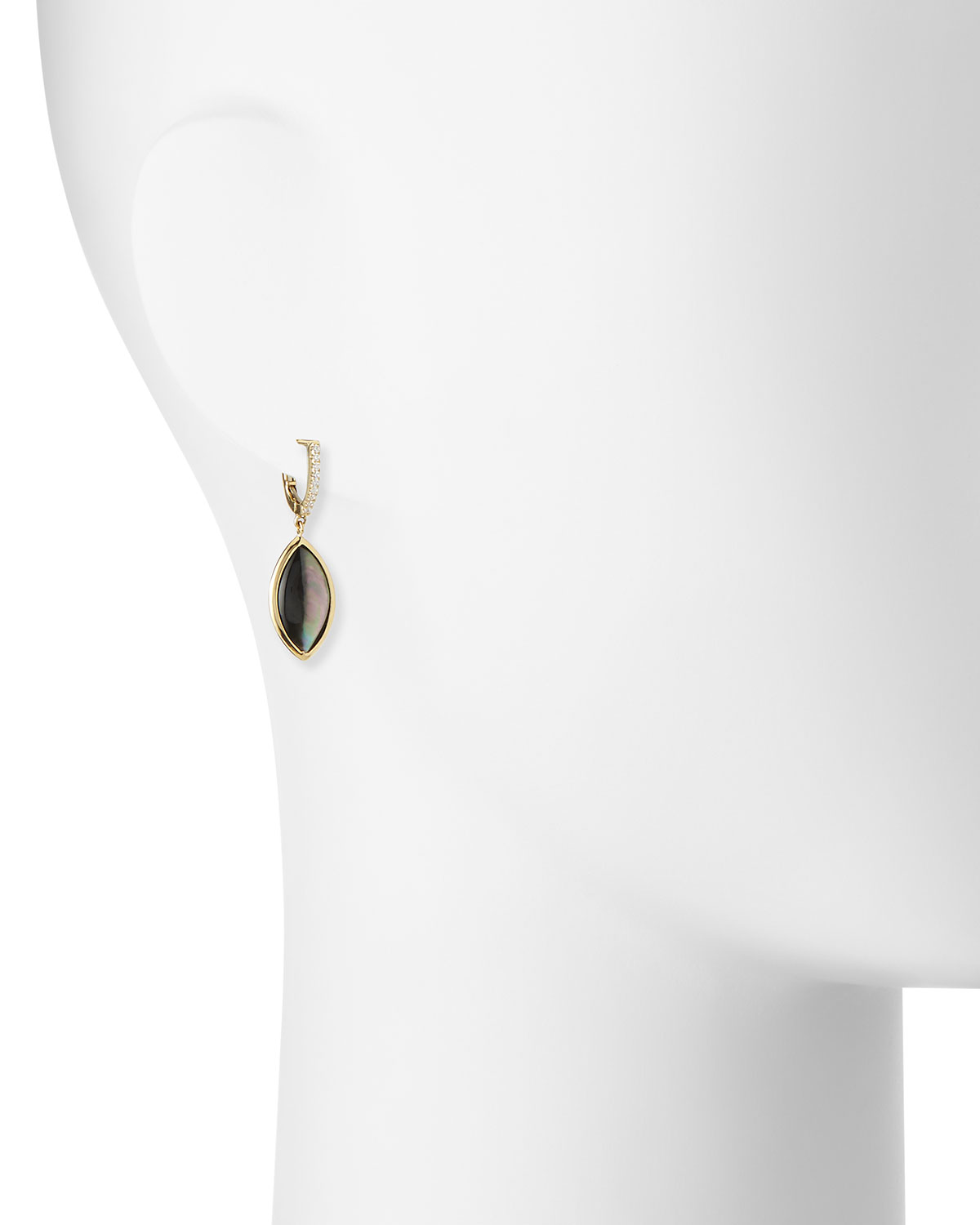 Luna 18K Gold & Black Mother-of-Pearl Marquis Drop Earrings