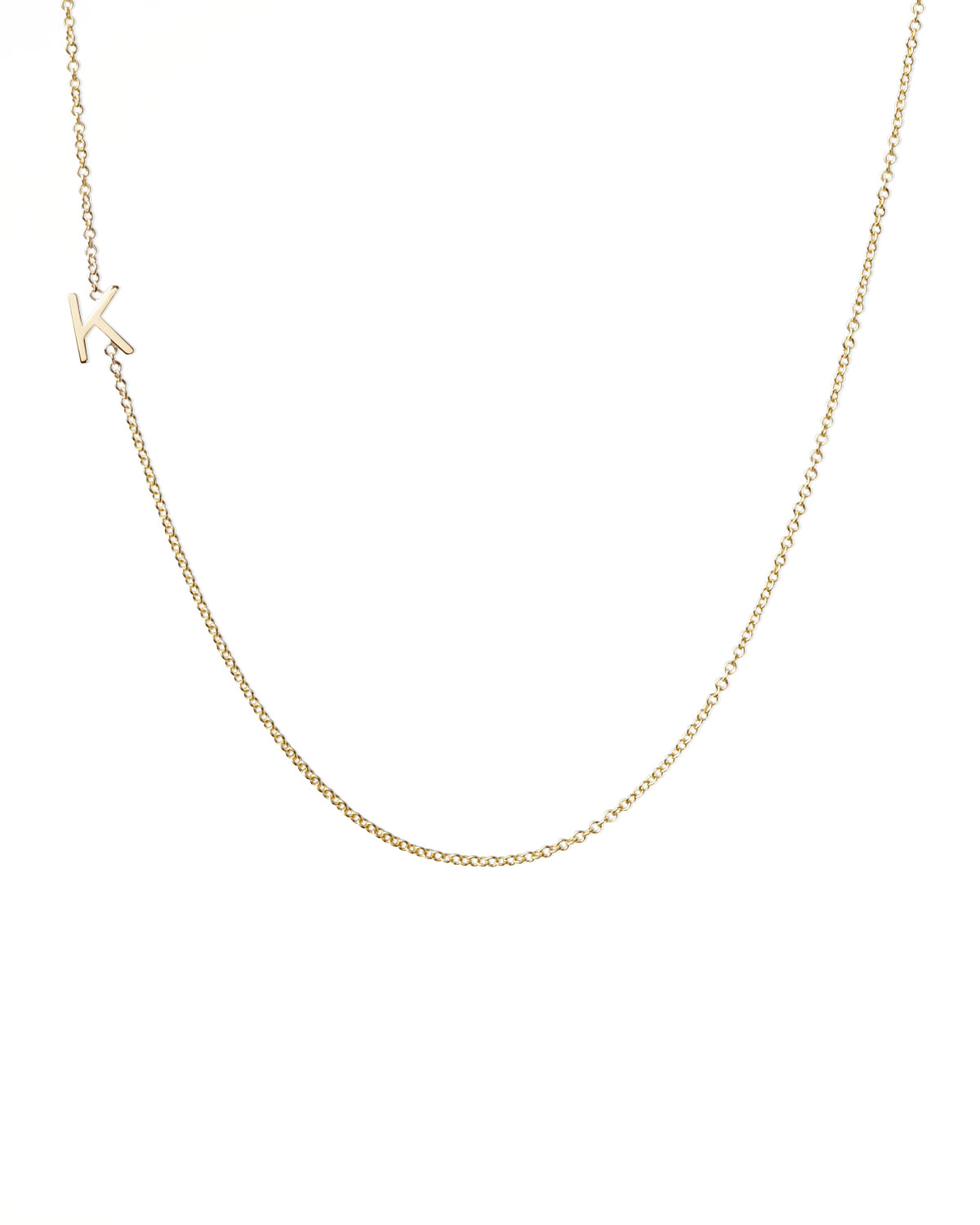 14k Yellow Gold Mini Letter Necklace